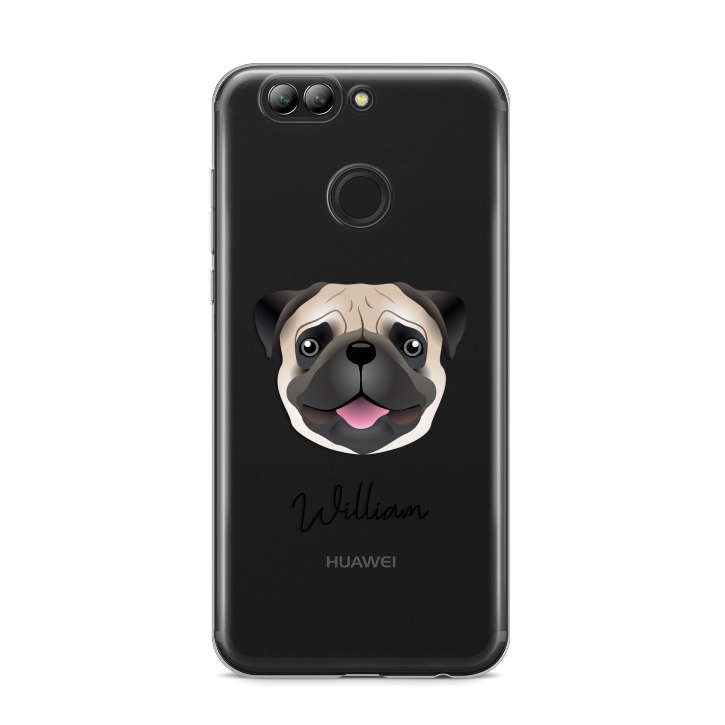 Custom Dog Illustration with Name Huawei Nova 2s Phone Case