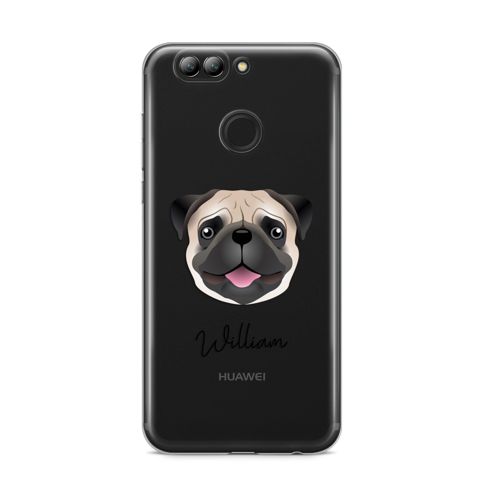 Custom Dog Illustration with Name Huawei Nova 2s Phone Case