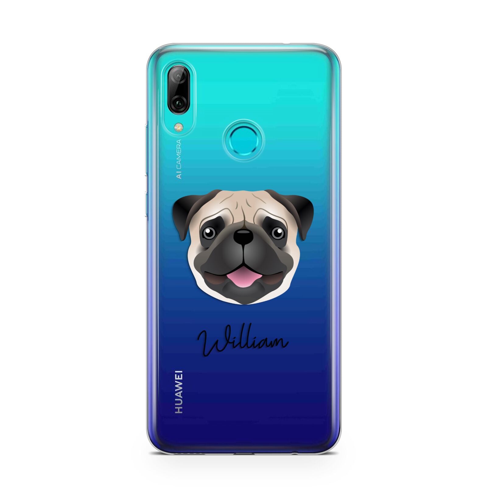 Custom Dog Illustration with Name Huawei P Smart 2019 Case