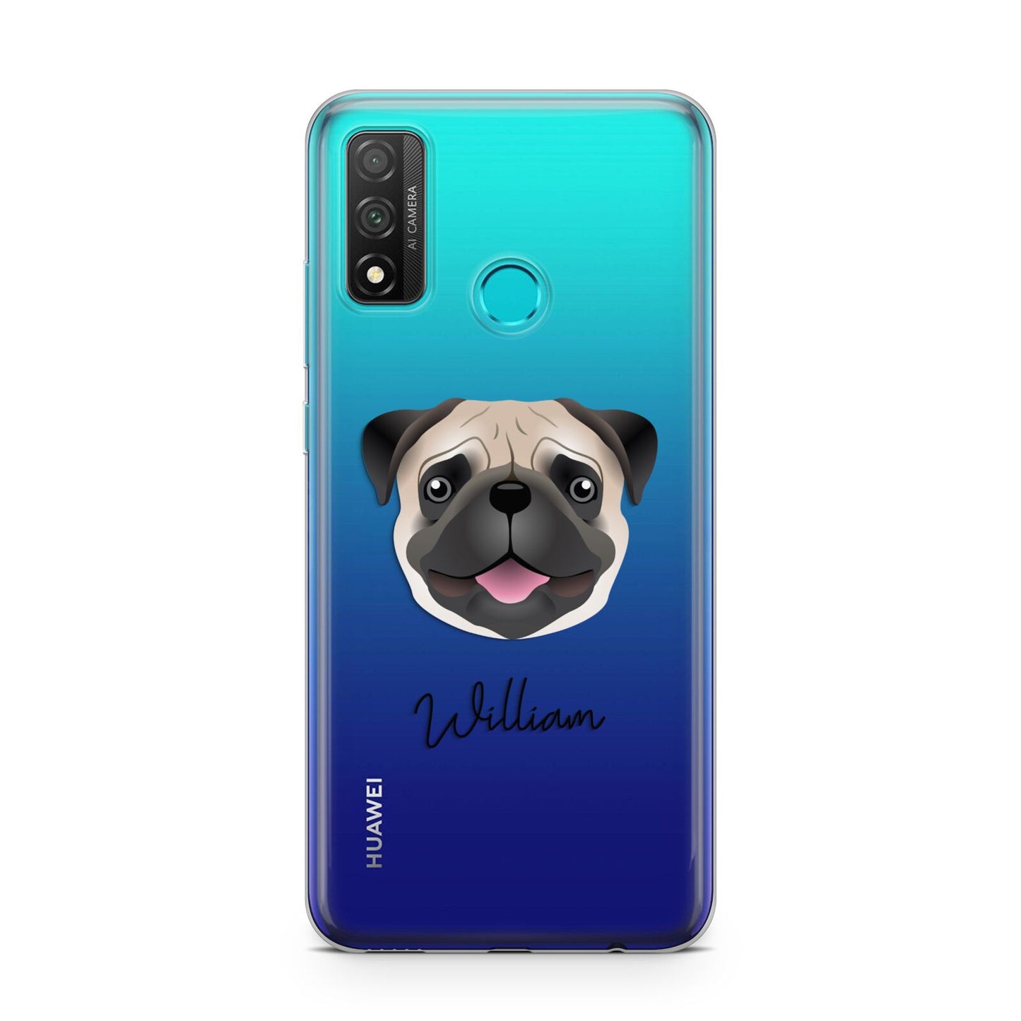 Custom Dog Illustration with Name Huawei P Smart 2020