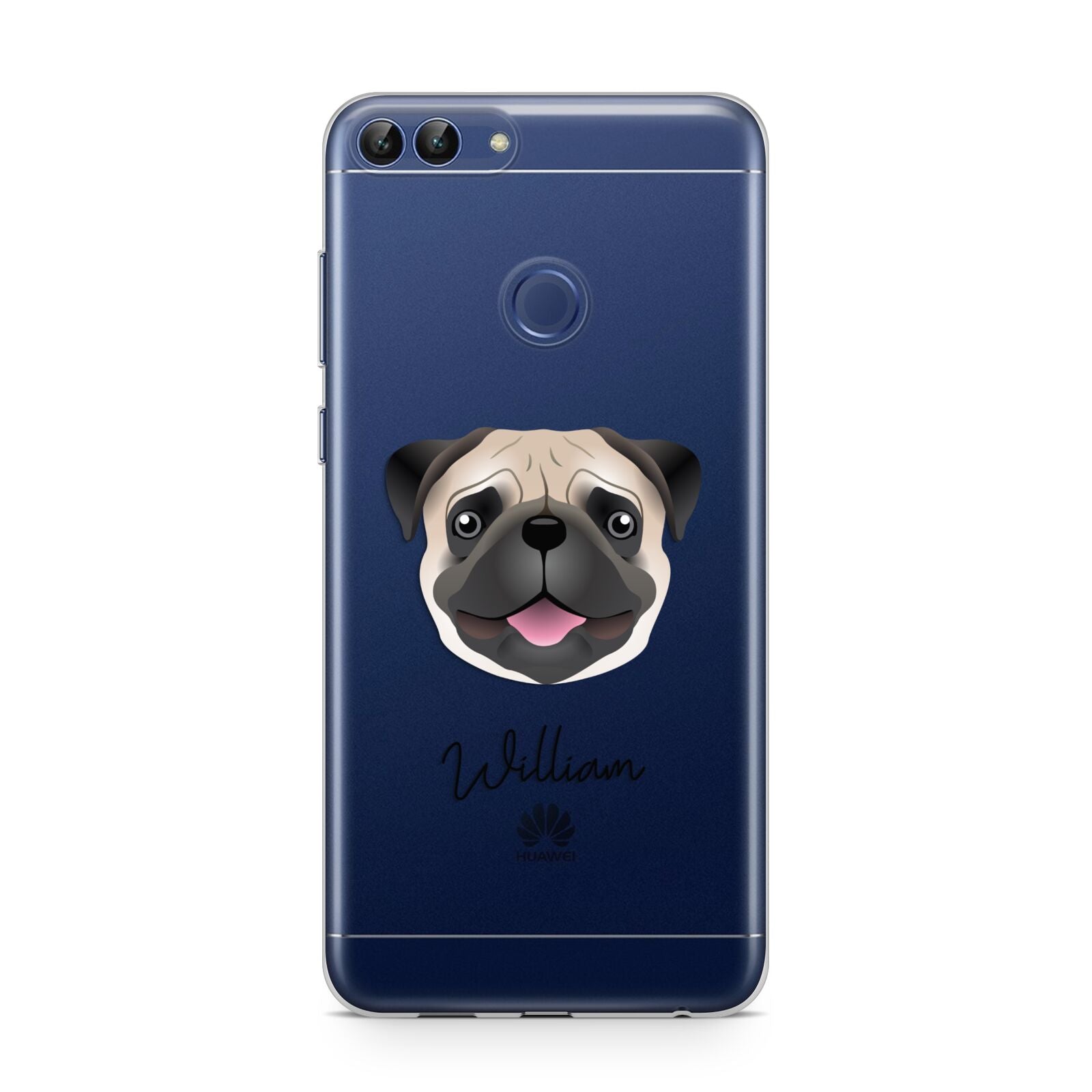 Custom Dog Illustration with Name Huawei P Smart Case