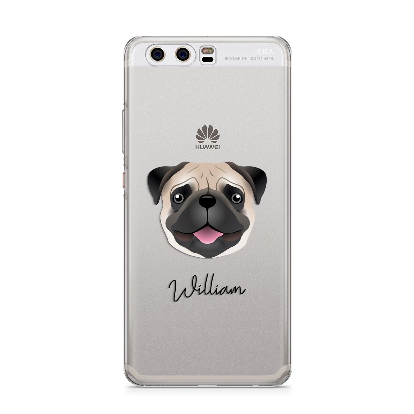 Custom Dog Illustration with Name Huawei P10 Phone Case
