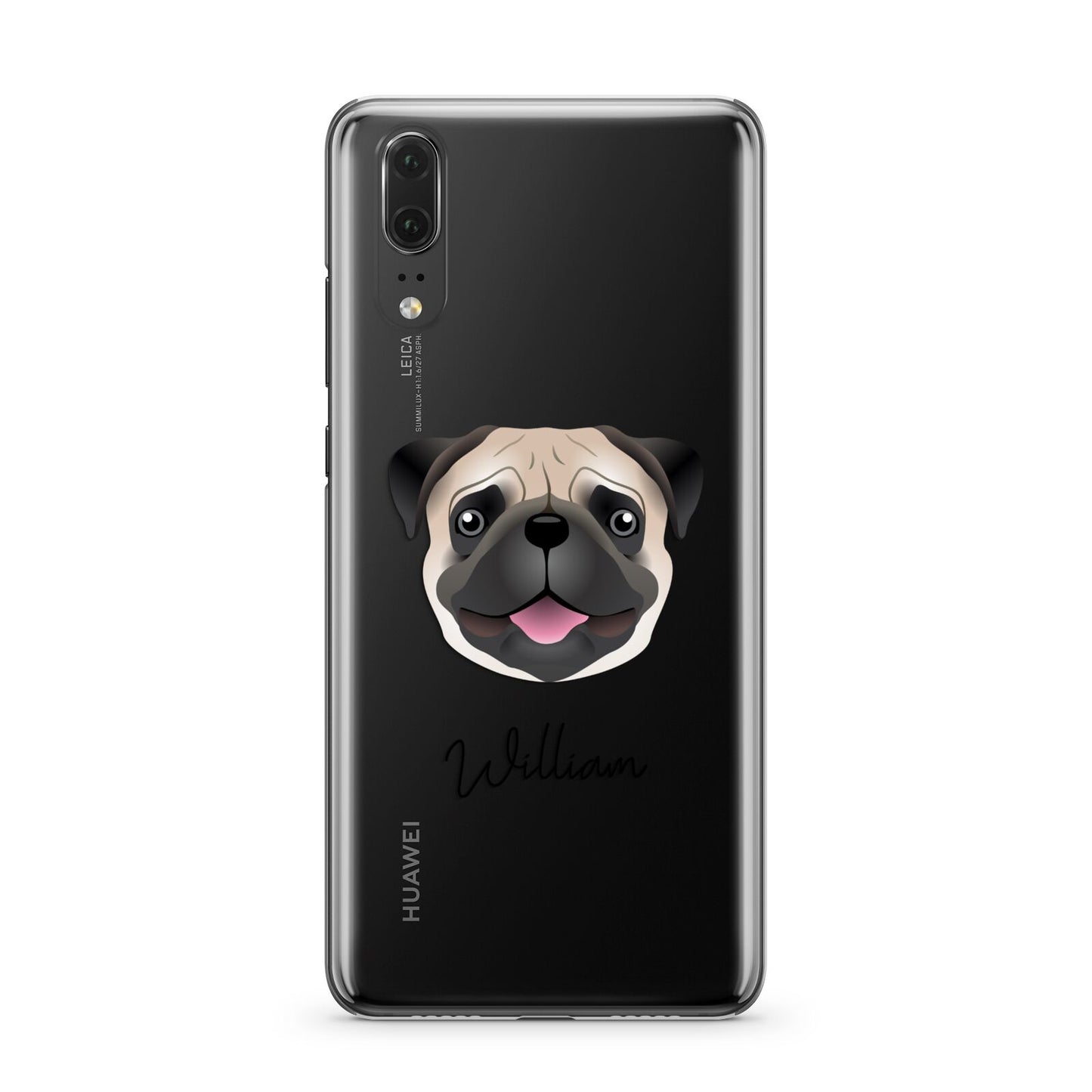 Custom Dog Illustration with Name Huawei P20 Phone Case