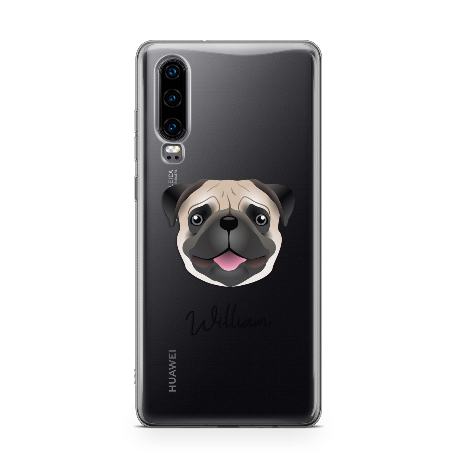 Custom Dog Illustration with Name Huawei P30 Phone Case