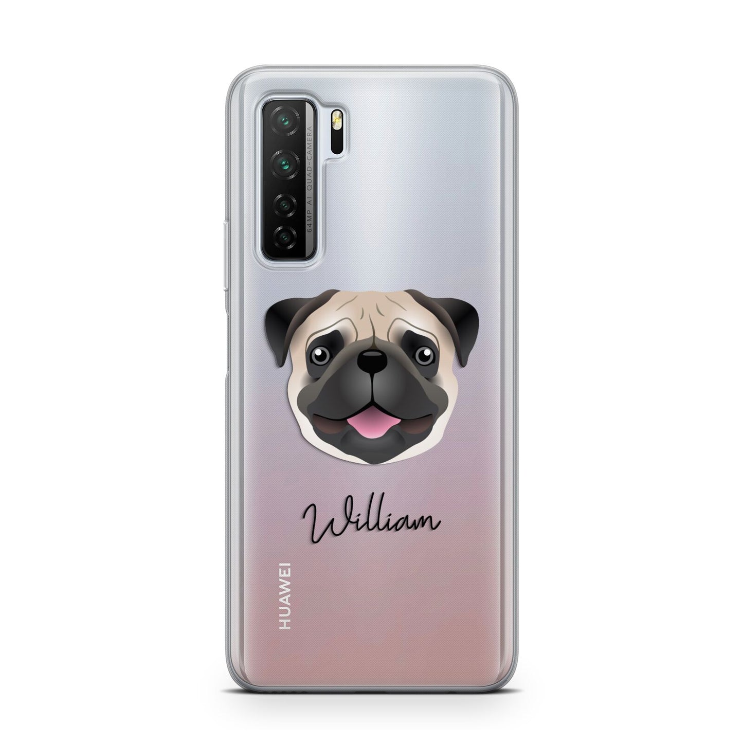 Custom Dog Illustration with Name Huawei P40 Lite 5G Phone Case