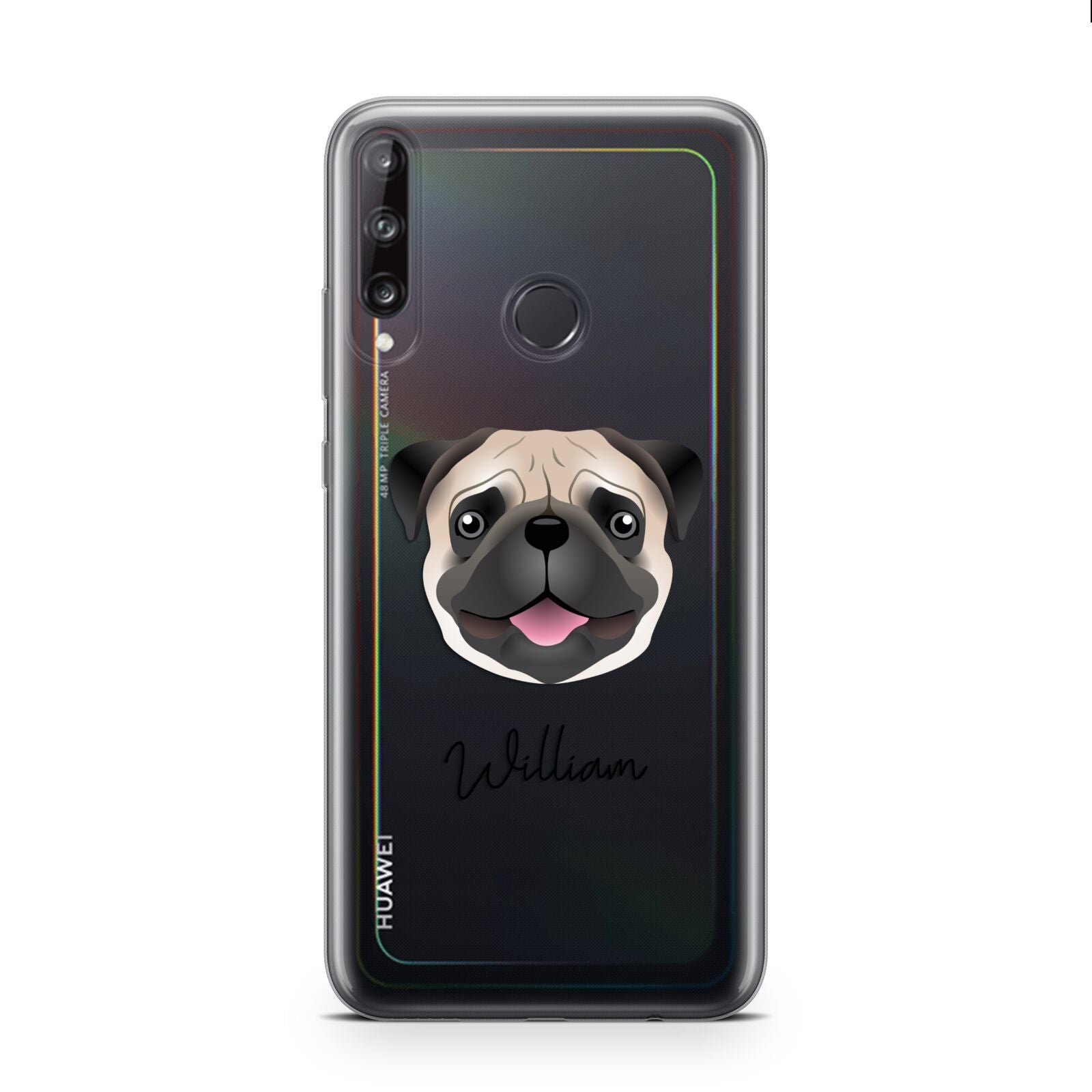 Custom Dog Illustration with Name Huawei P40 Lite E Phone Case