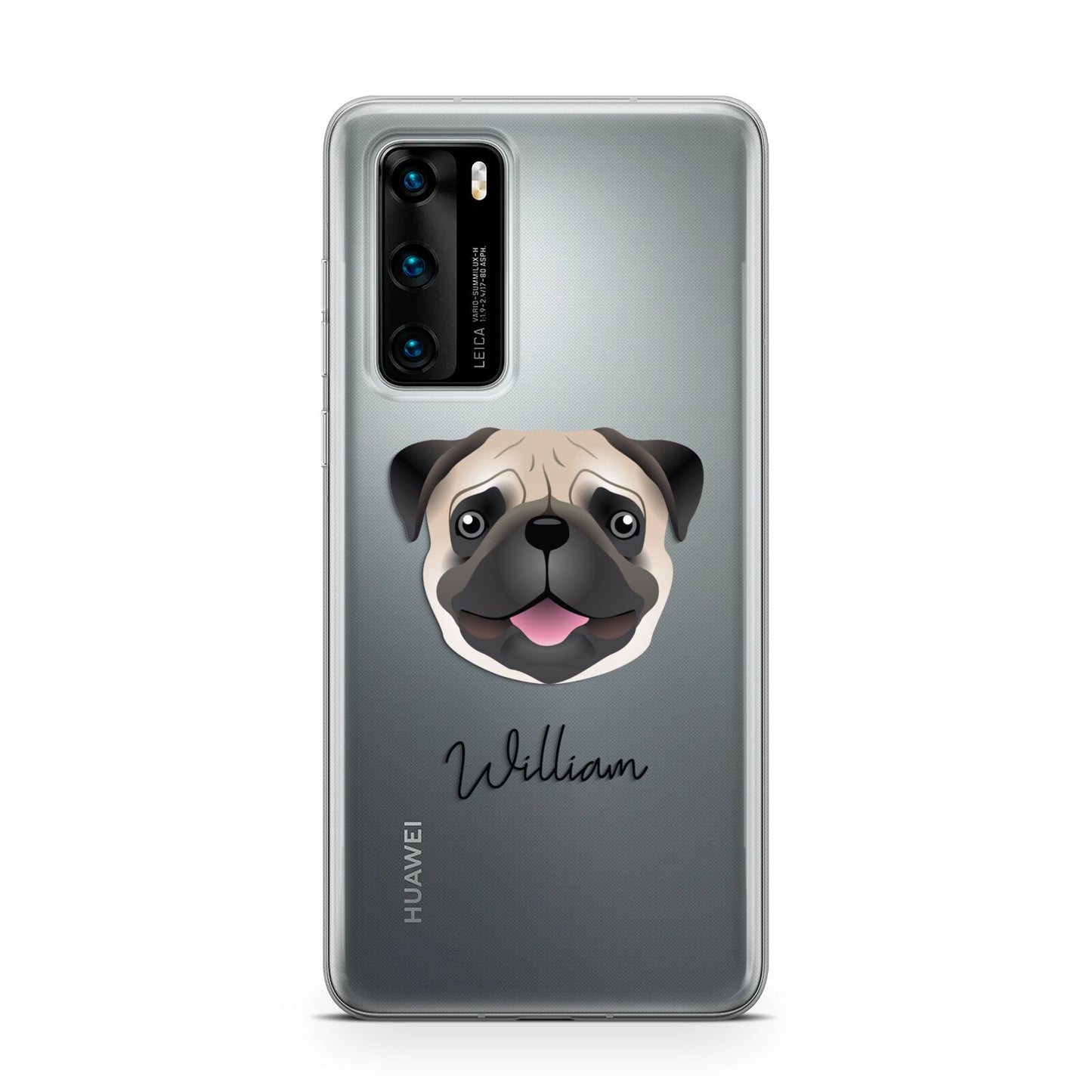 Custom Dog Illustration with Name Huawei P40 Phone Case