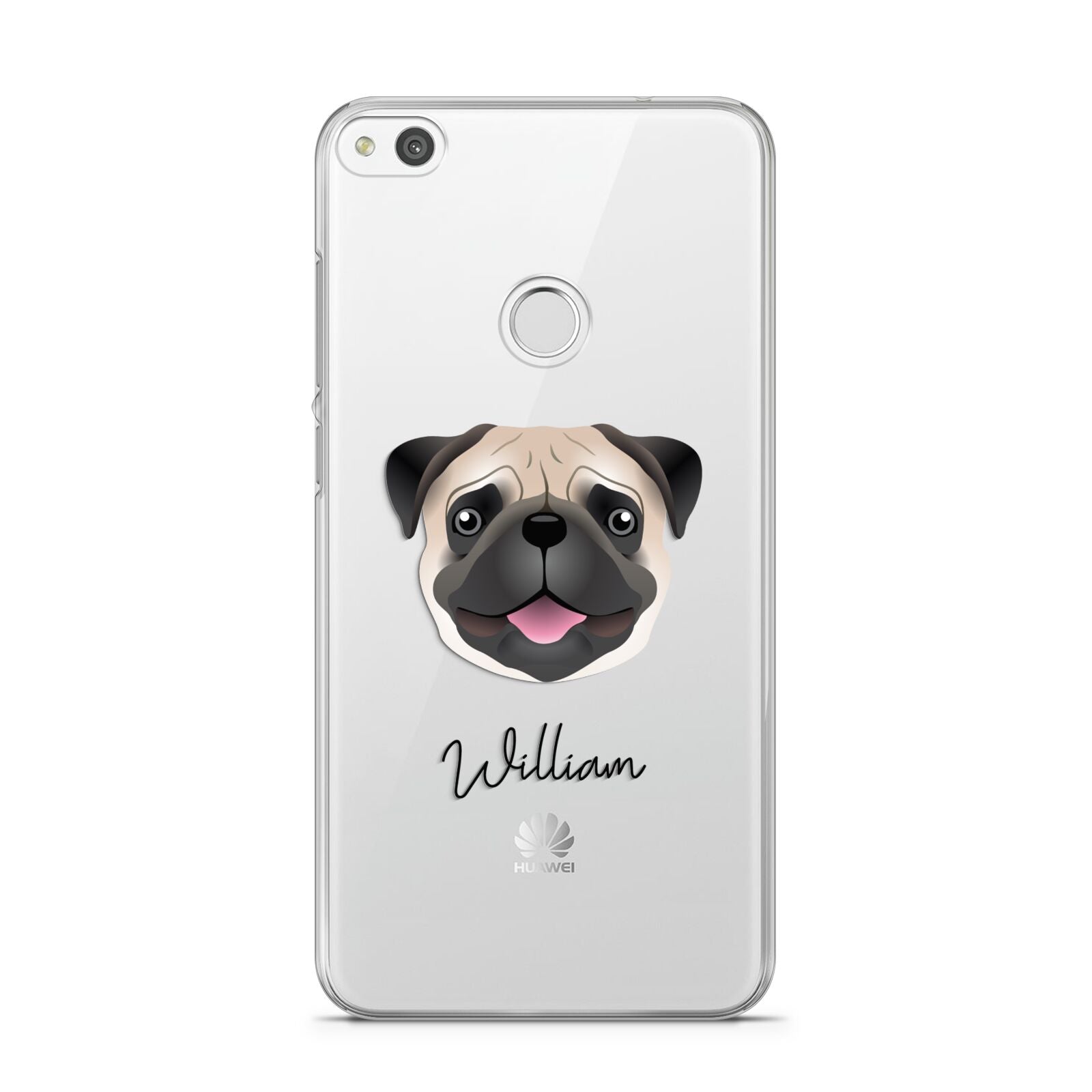 Custom Dog Illustration with Name Huawei P8 Lite Case