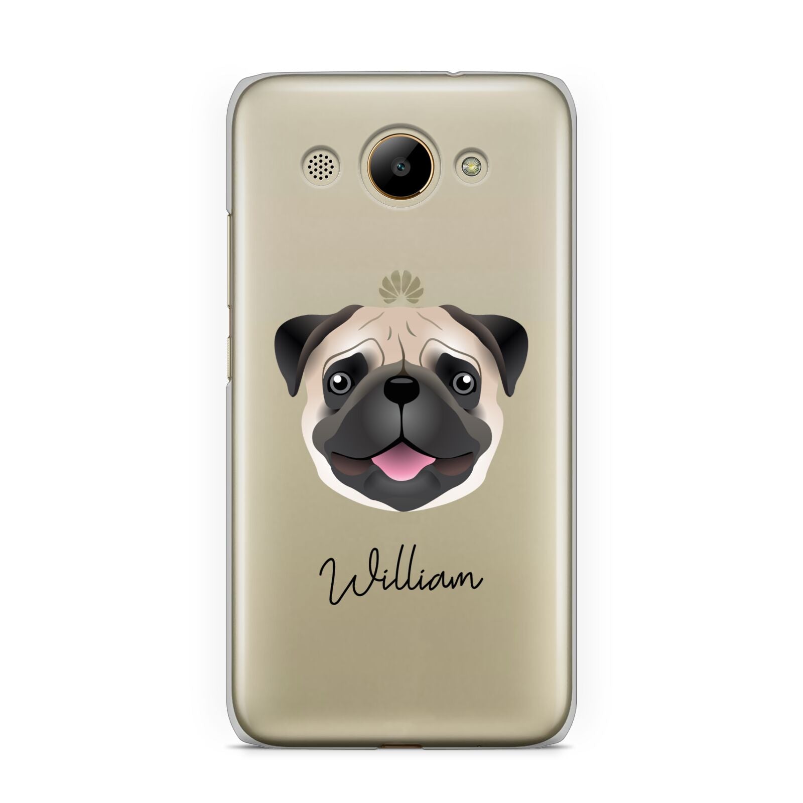 Custom Dog Illustration with Name Huawei Y3 2017