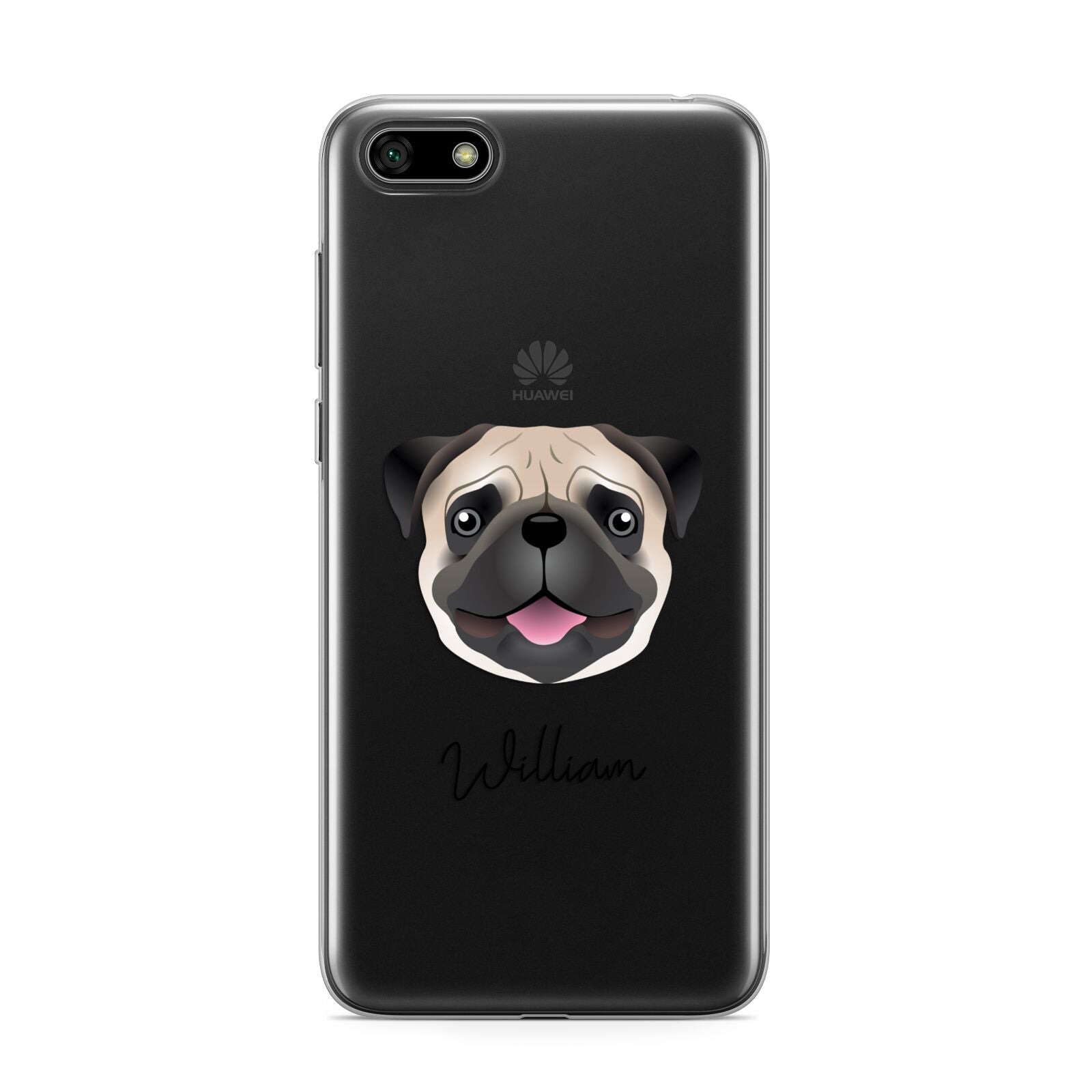 Custom Dog Illustration with Name Huawei Y5 Prime 2018 Phone Case