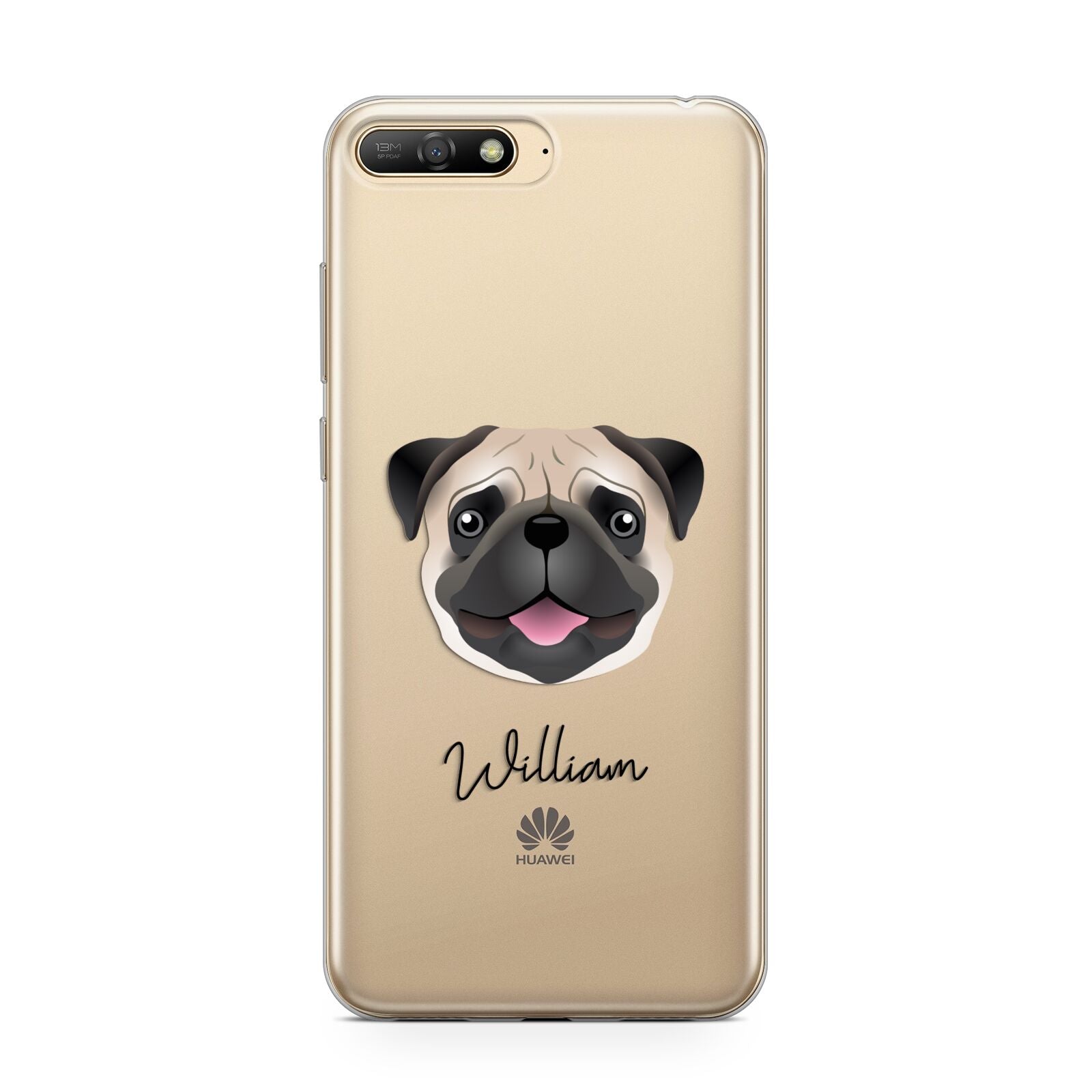 Custom Dog Illustration with Name Huawei Y6 2018