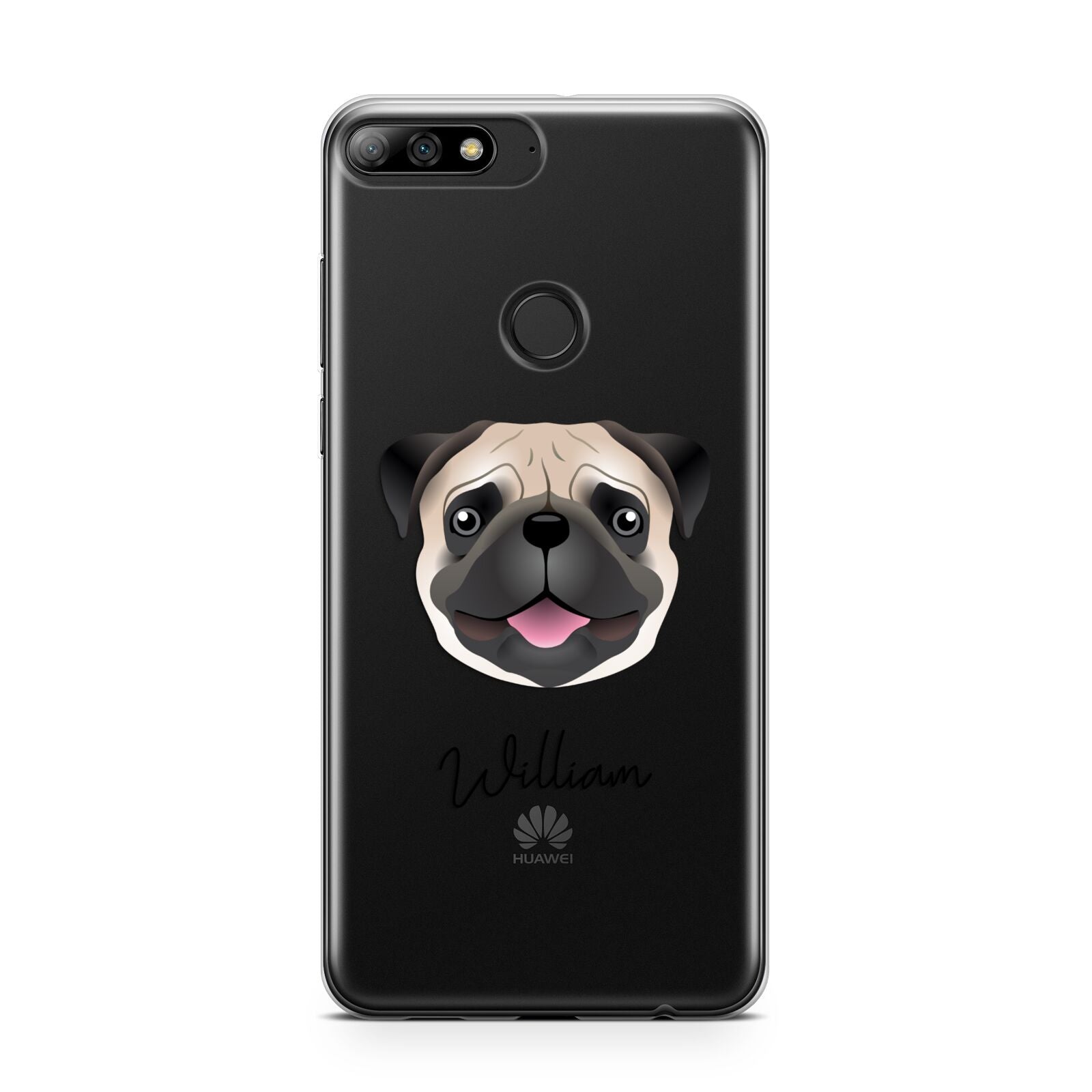 Custom Dog Illustration with Name Huawei Y7 2018