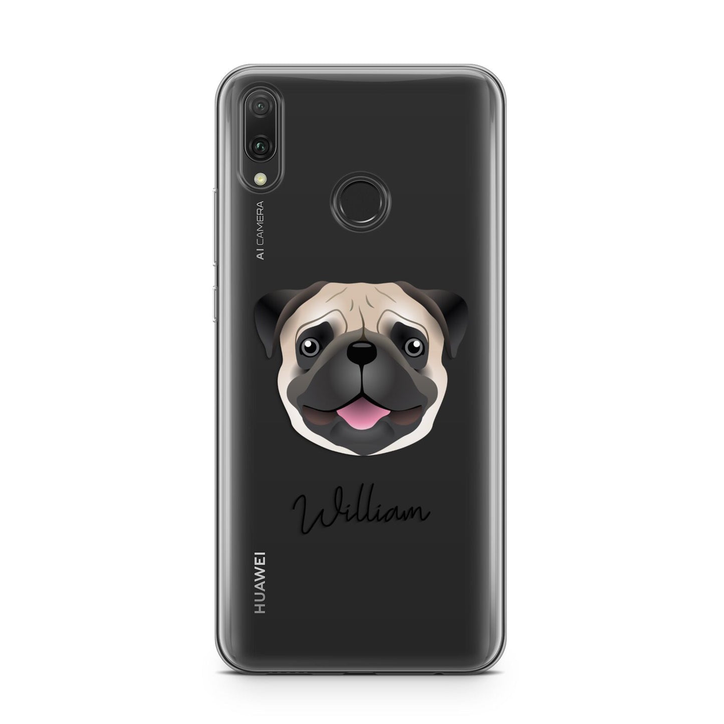 Custom Dog Illustration with Name Huawei Y9 2019