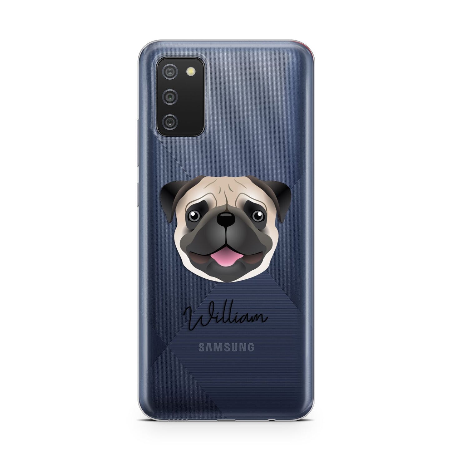 Custom Dog Illustration with Name Samsung A02s Case