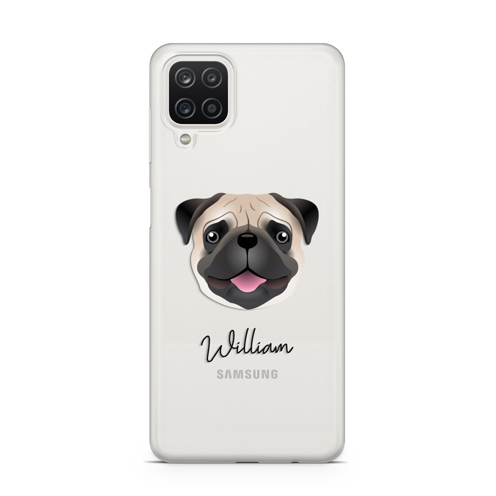 Custom Dog Illustration with Name Samsung A12 Case