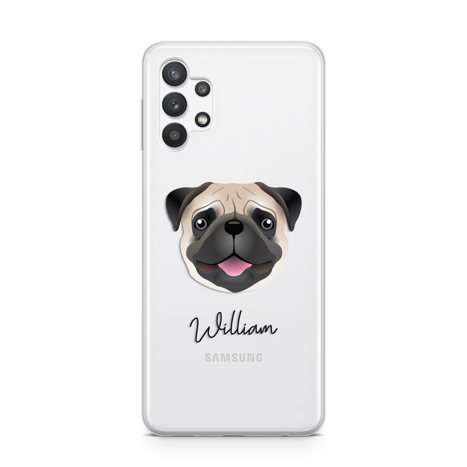 Custom Dog Illustration with Name Samsung A32 5G Case