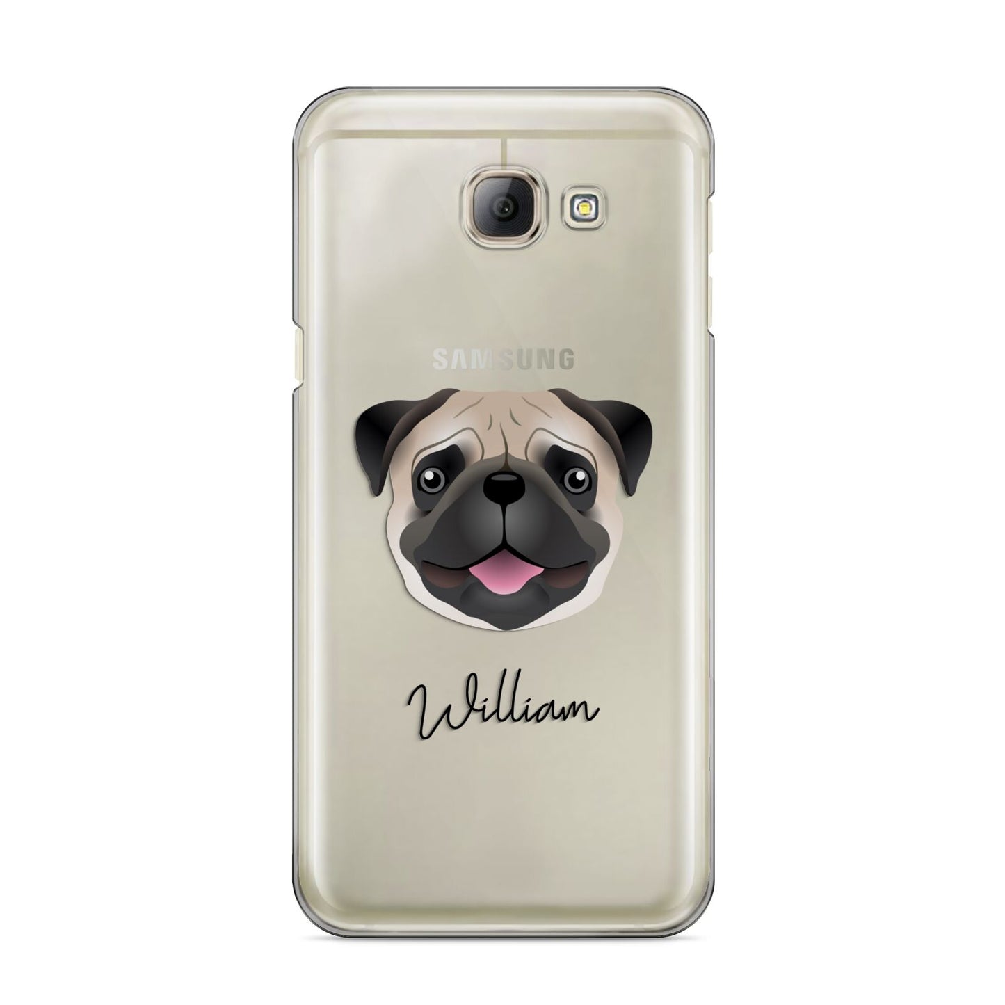 Custom Dog Illustration with Name Samsung Galaxy A8 2016 Case