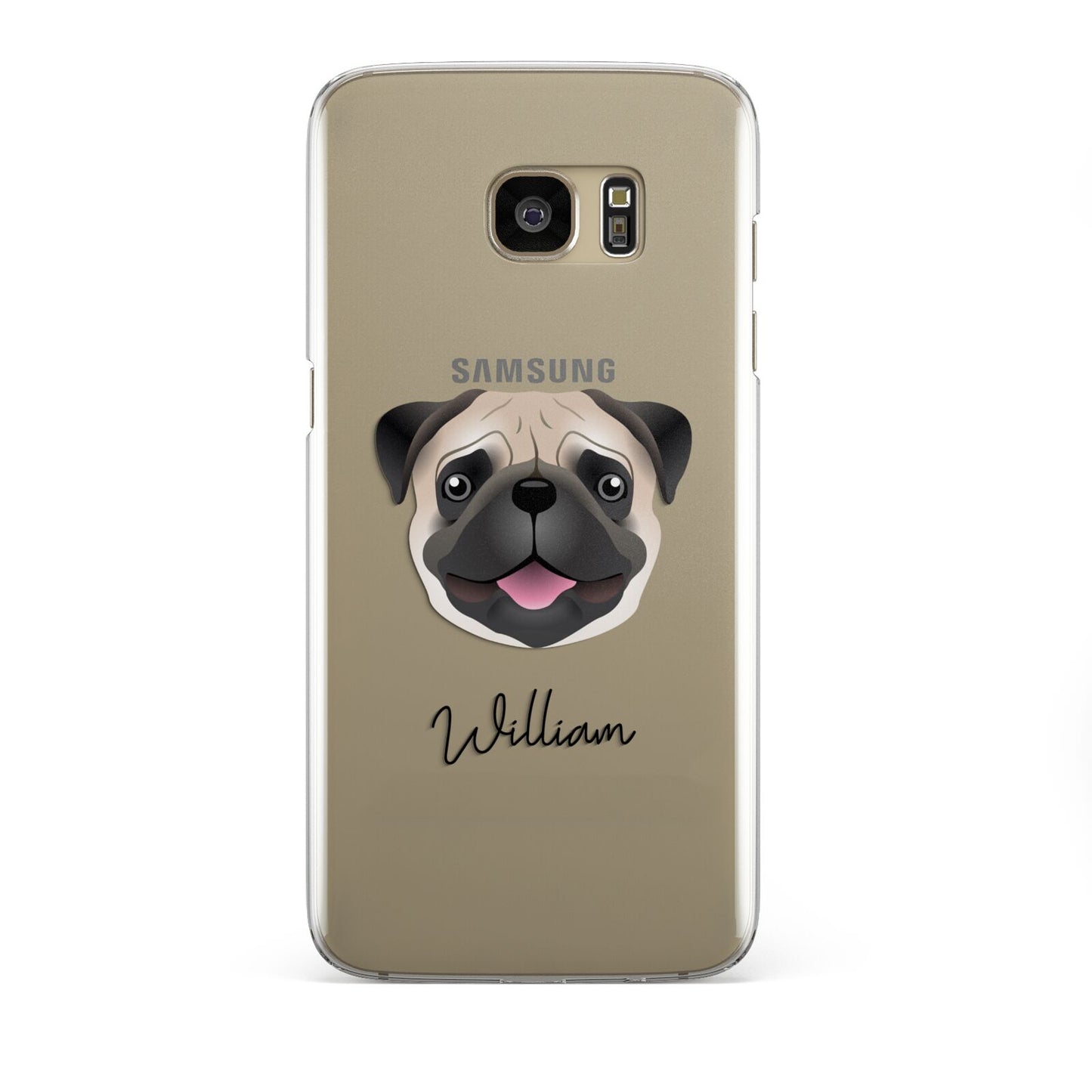 Custom Dog Illustration with Name Samsung Galaxy S7 Edge Case