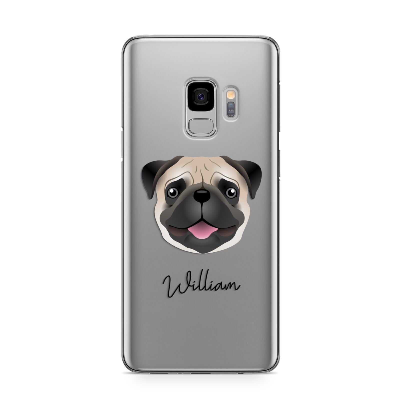 Custom Dog Illustration with Name Samsung Galaxy S9 Case