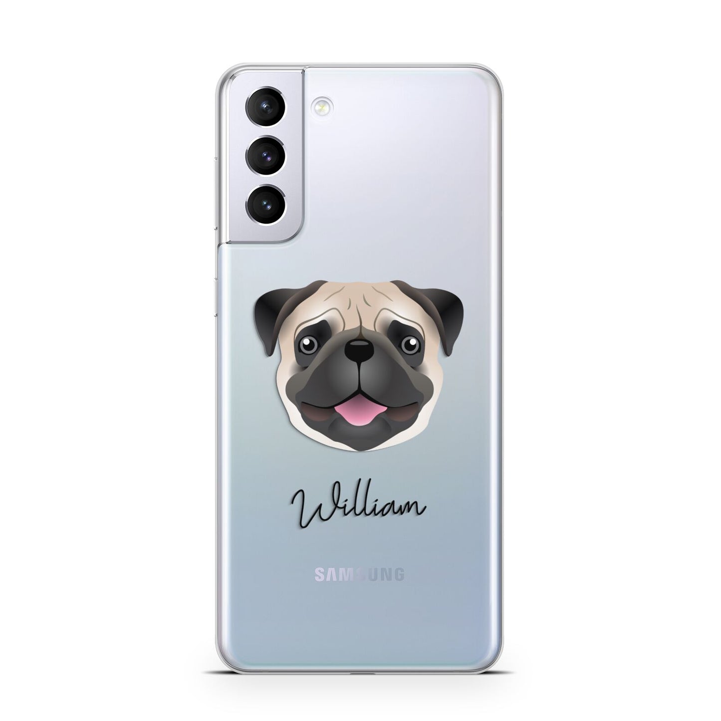 Custom Dog Illustration with Name Samsung S21 Plus Case