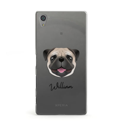 Custom Dog Illustration with Name Sony Xperia Case