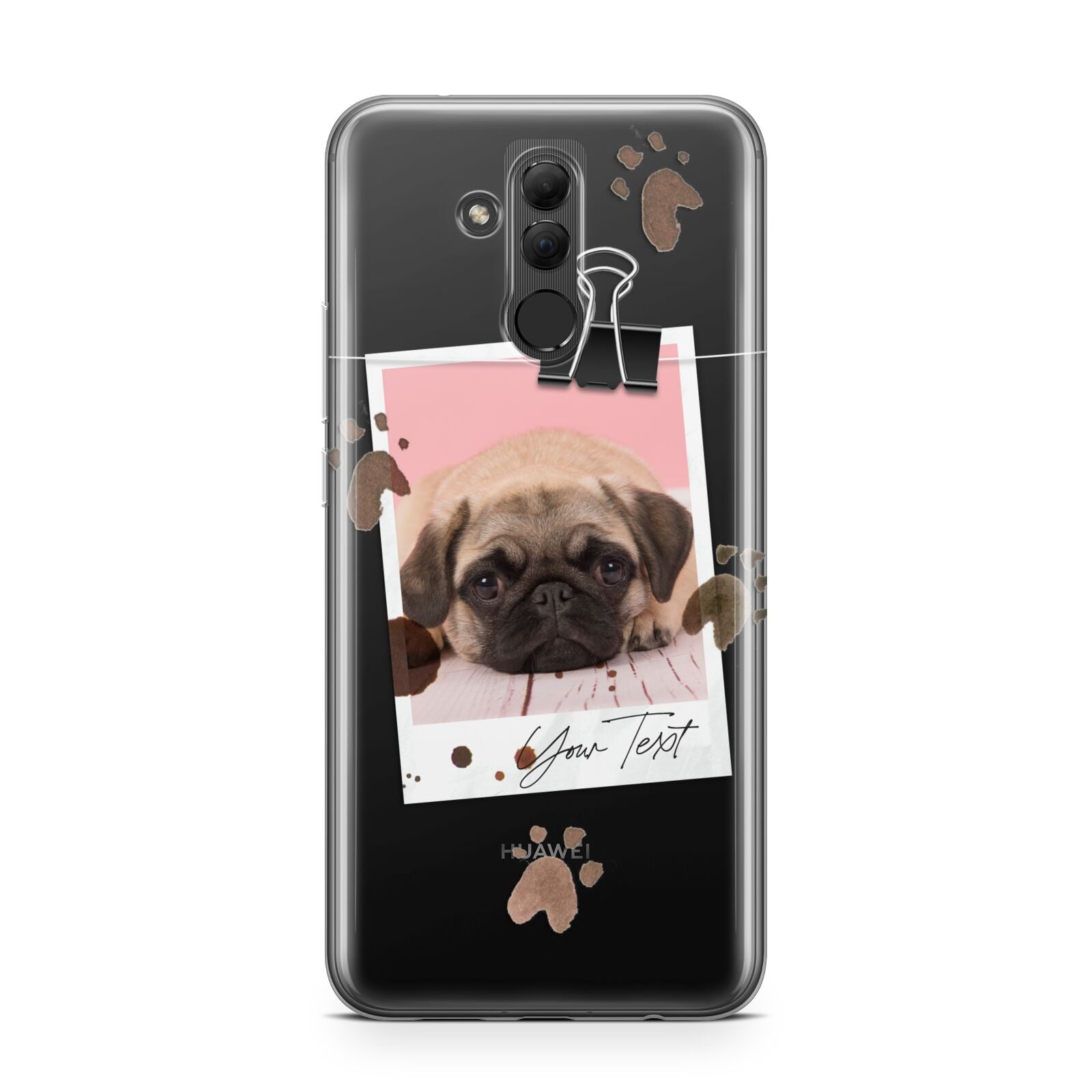 Custom Dog Picture with Name Huawei Mate 20 Lite