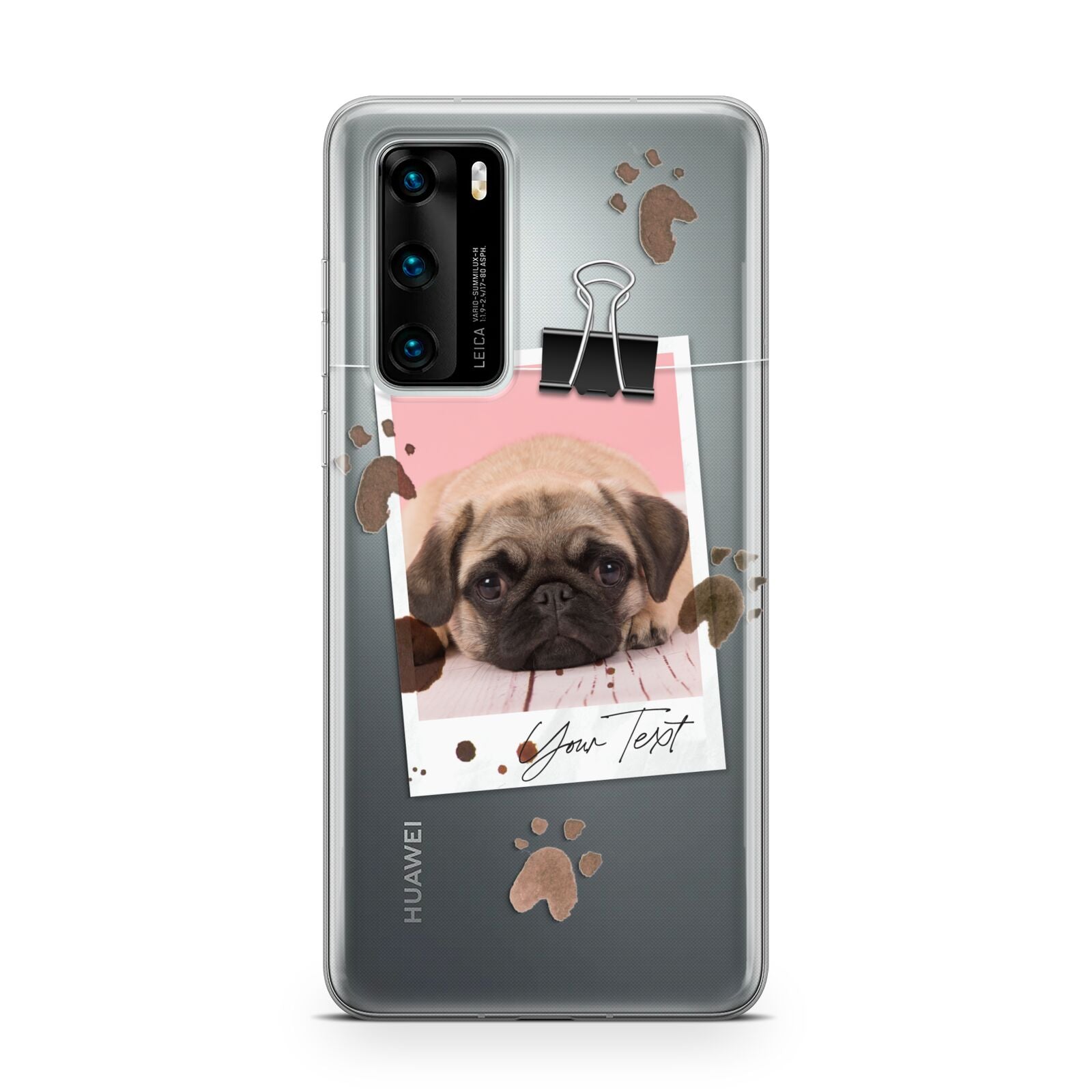 Custom Dog Picture with Name Huawei P40 Phone Case