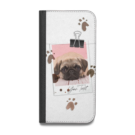 Custom Dog Picture with Name Vegan Leather Flip iPhone Case