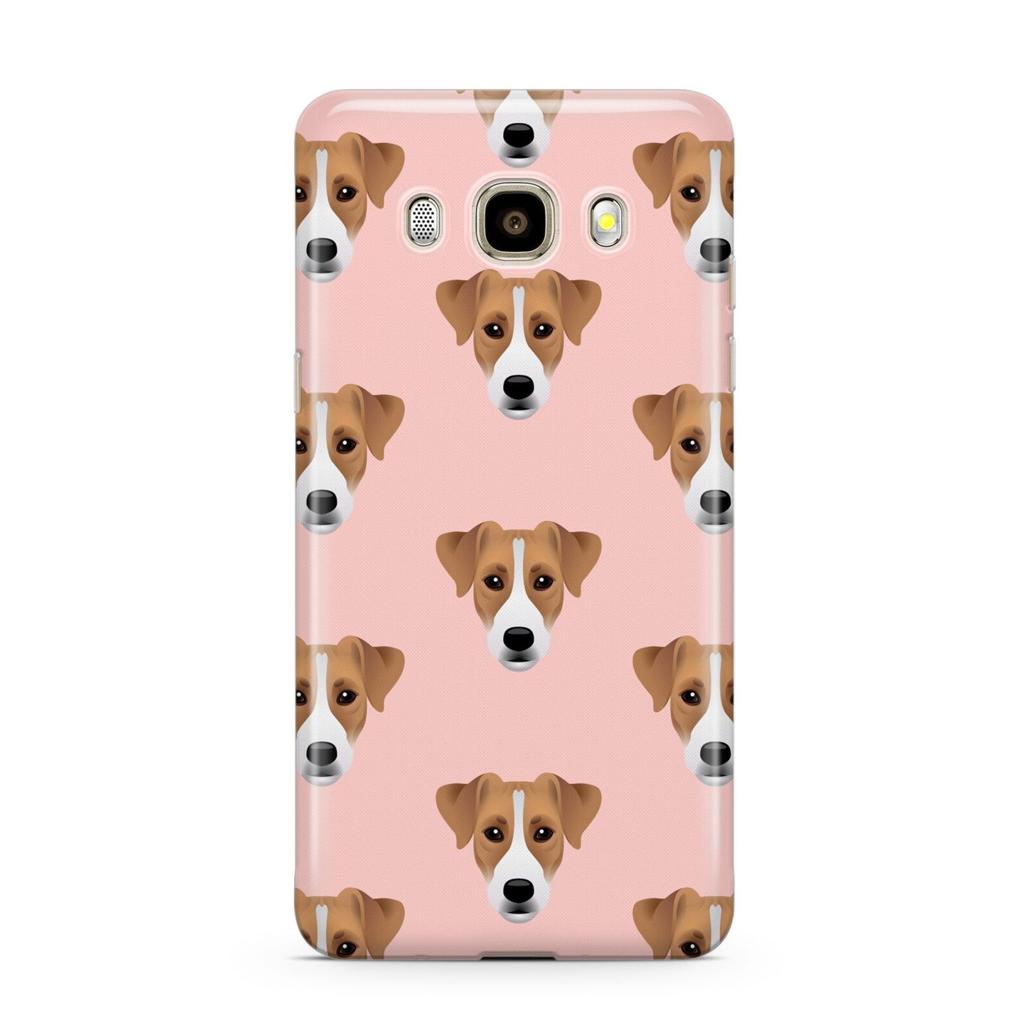 Custom Dog Samsung Galaxy J7 2016 Case on gold phone