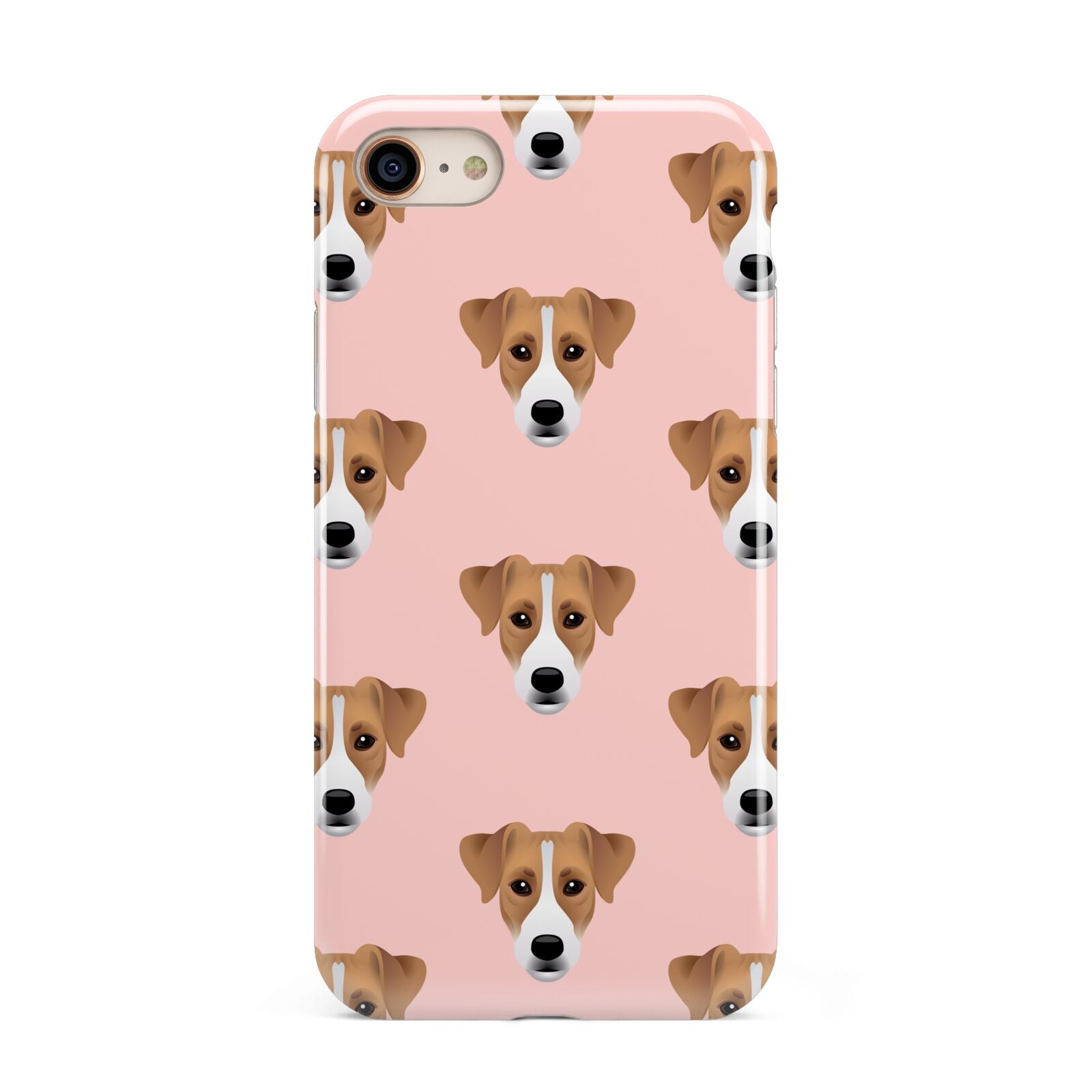 Custom Dog iPhone 8 3D Tough Case on Gold Phone