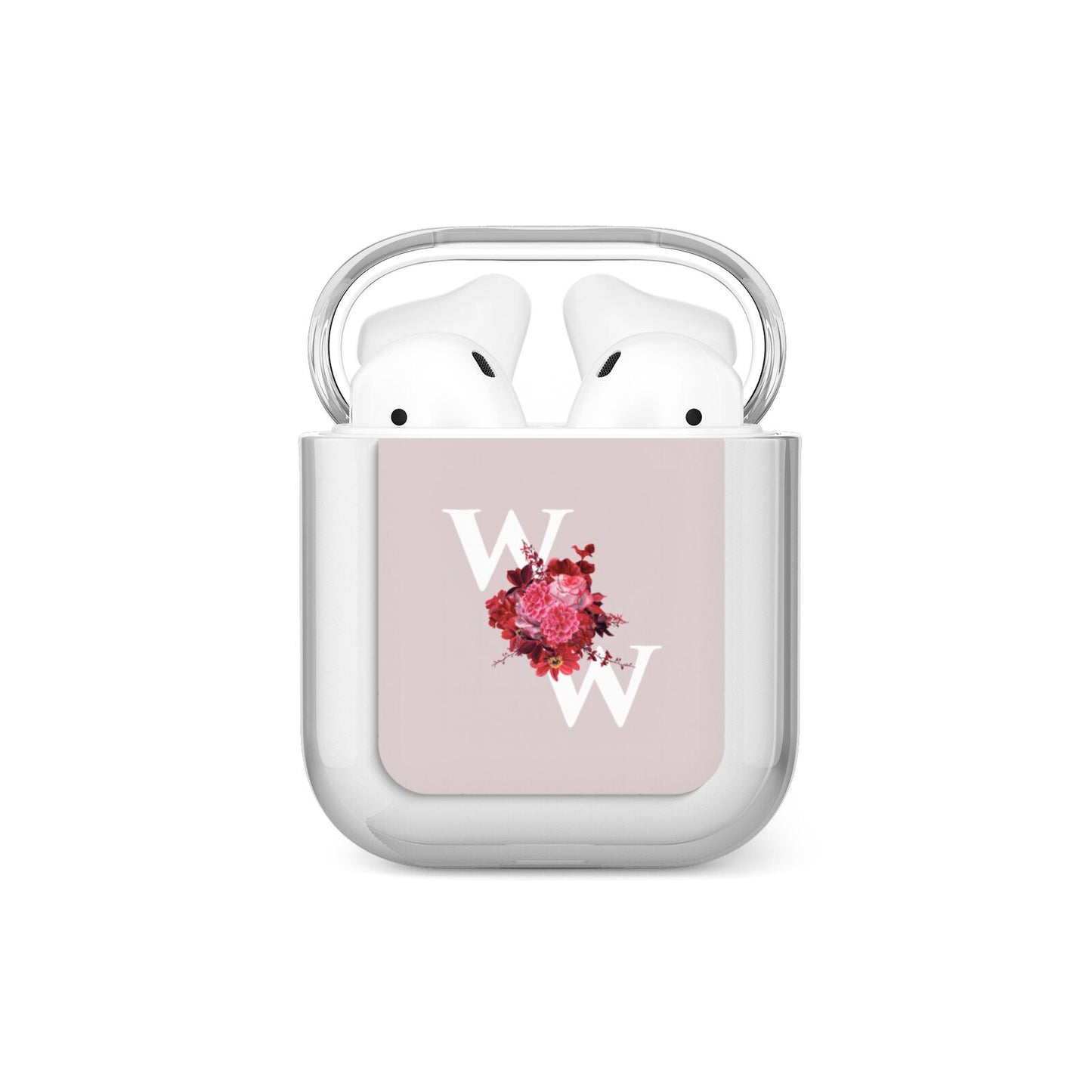 Custom Dual Initial Floral AirPods Case