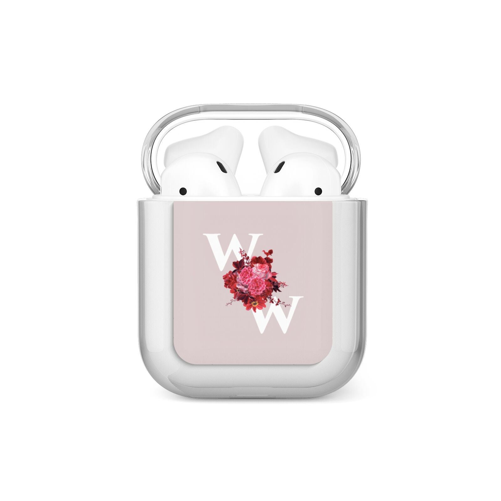 Custom Dual Initial Floral AirPods Case