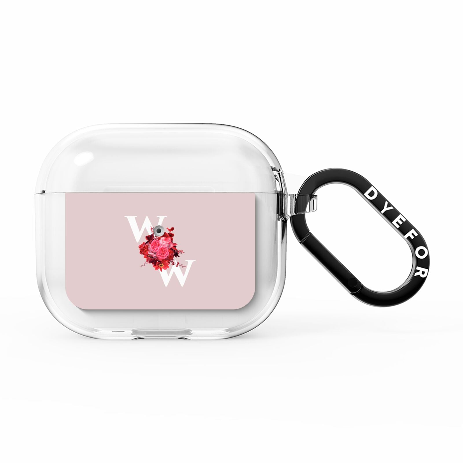 Custom Dual Initial Floral AirPods Clear Case 3rd Gen