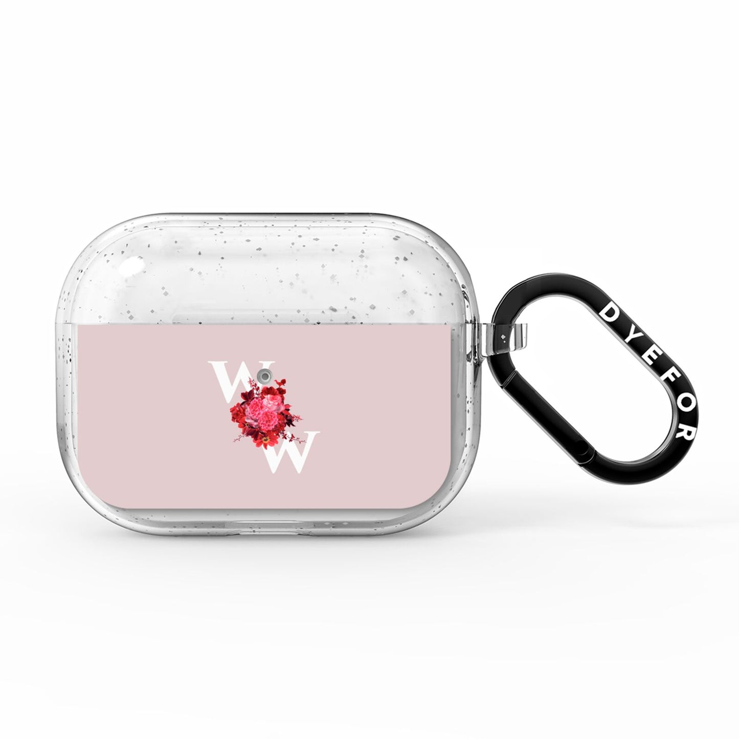 Custom Dual Initial Floral AirPods Pro Glitter Case