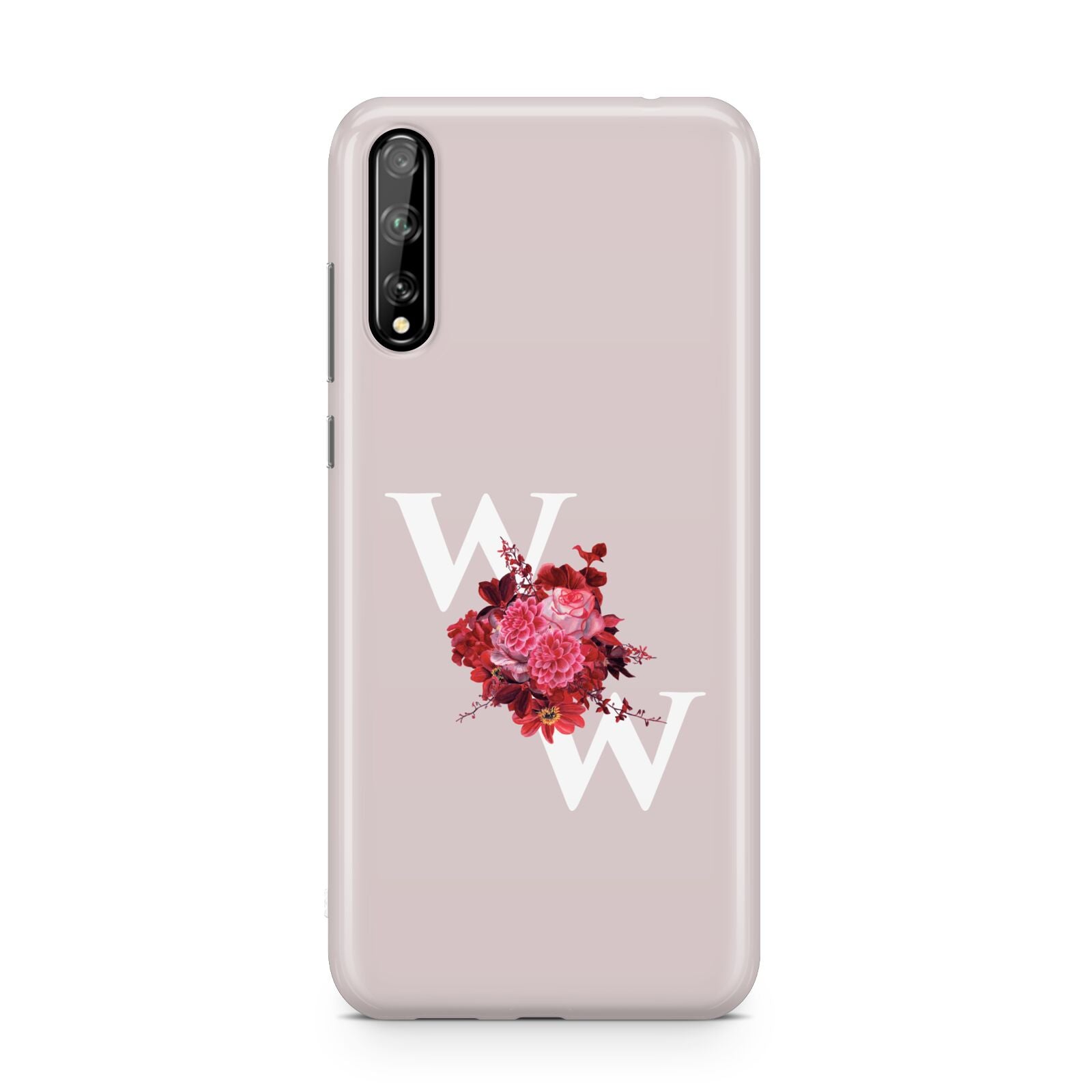 Custom Dual Initial Floral Huawei Enjoy 10s Phone Case