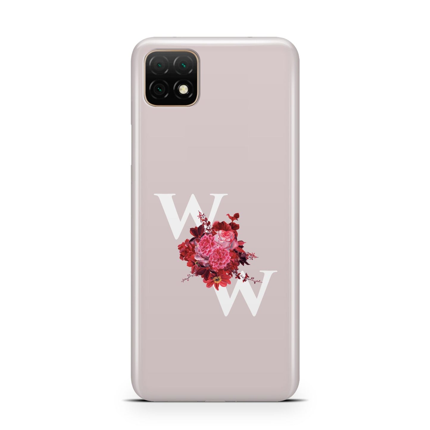 Custom Dual Initial Floral Huawei Enjoy 20 Phone Case