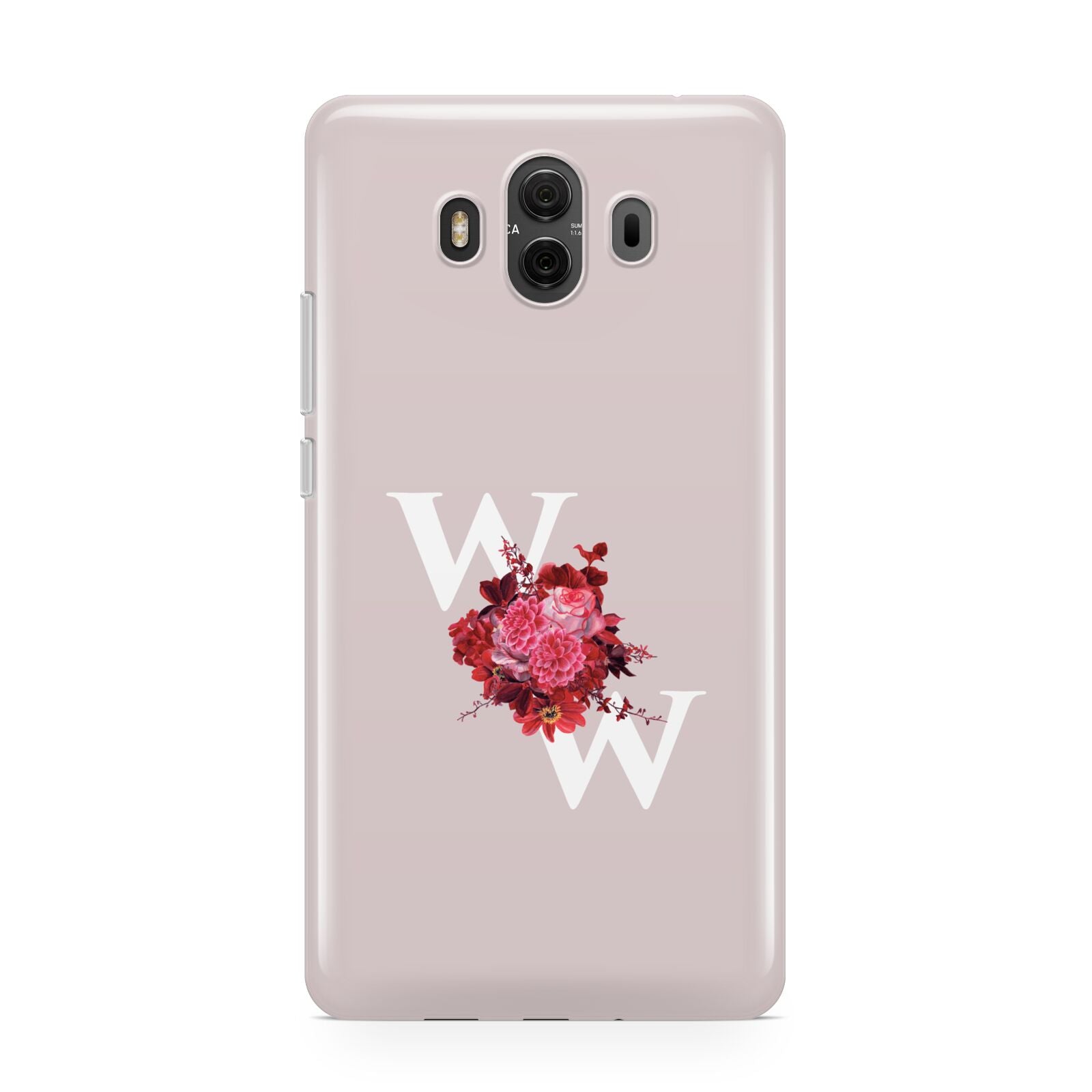 Custom Dual Initial Floral Huawei Mate 10 Protective Phone Case