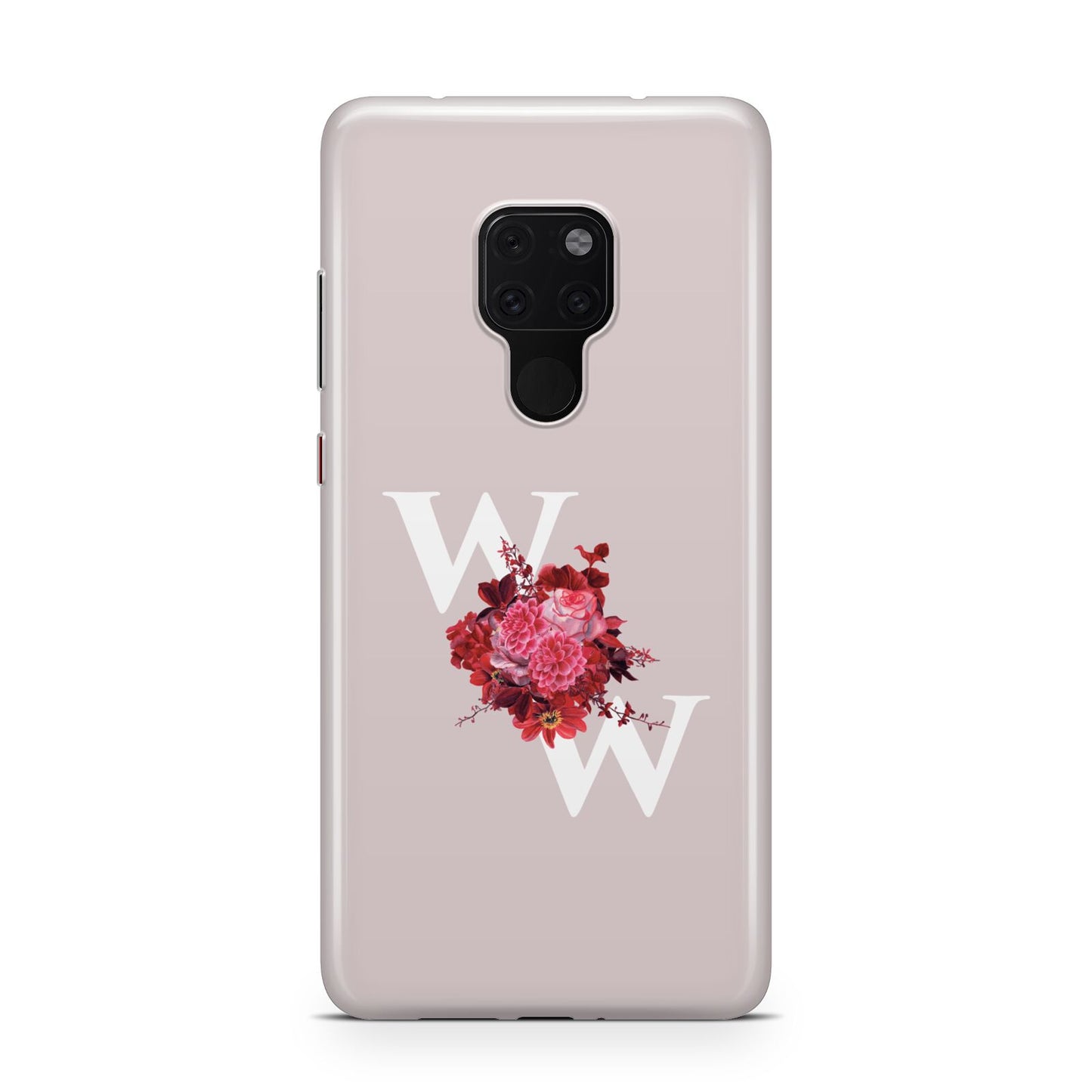 Custom Dual Initial Floral Huawei Mate 20 Phone Case