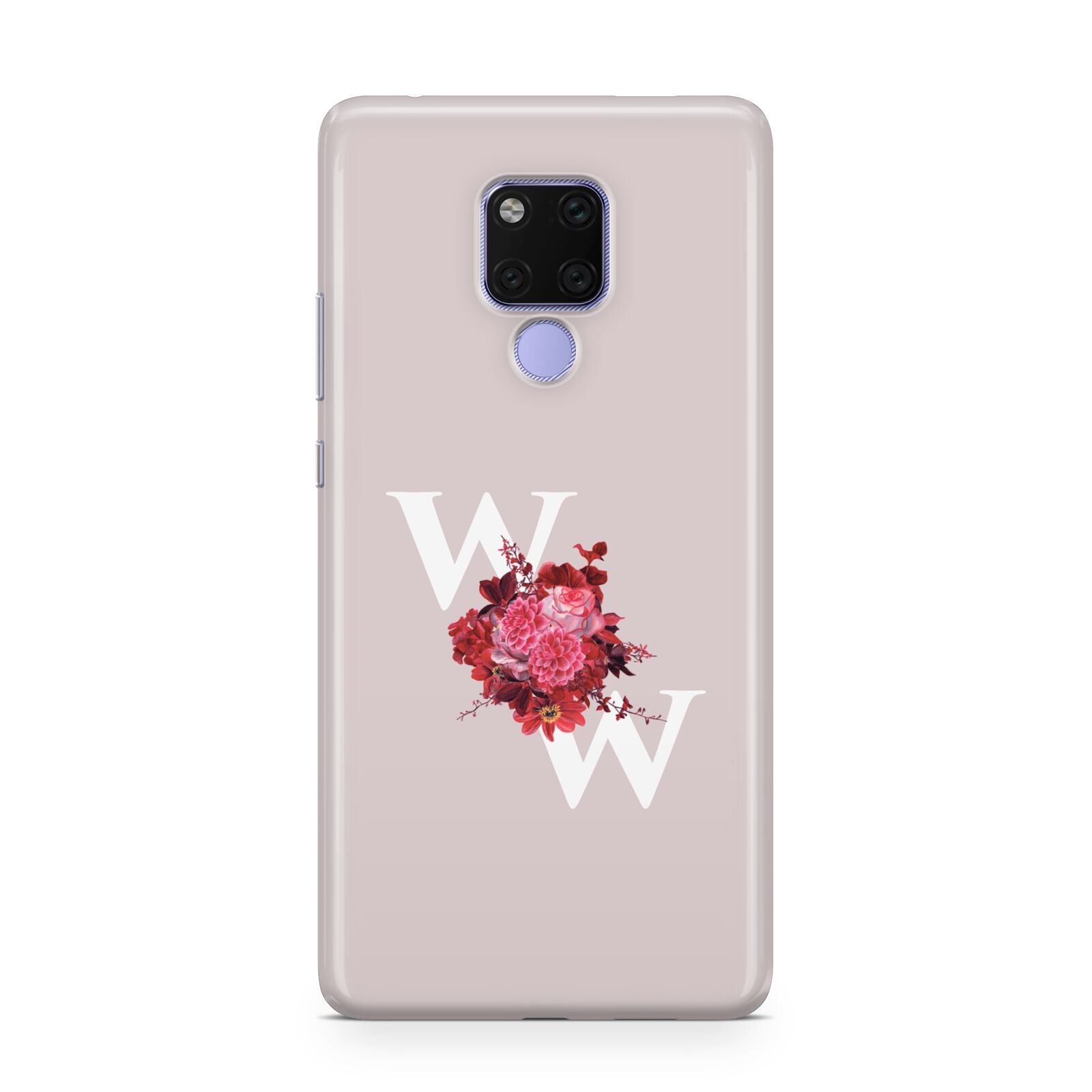 Custom Dual Initial Floral Huawei Mate 20X Phone Case