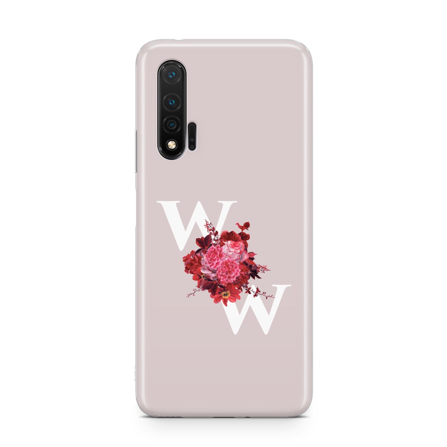 Custom Dual Initial Floral Huawei Nova 6 Phone Case