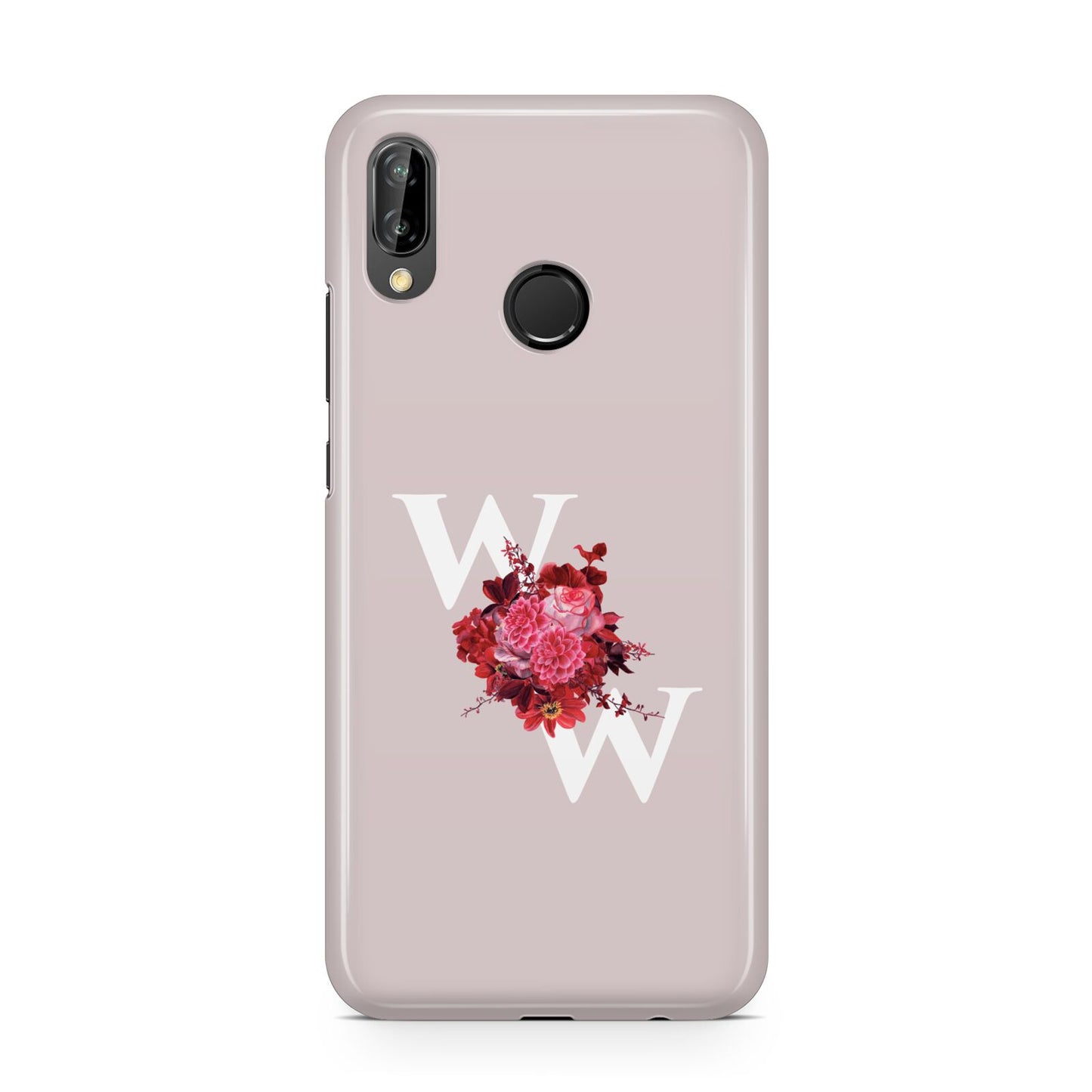 Custom Dual Initial Floral Huawei P20 Lite Phone Case