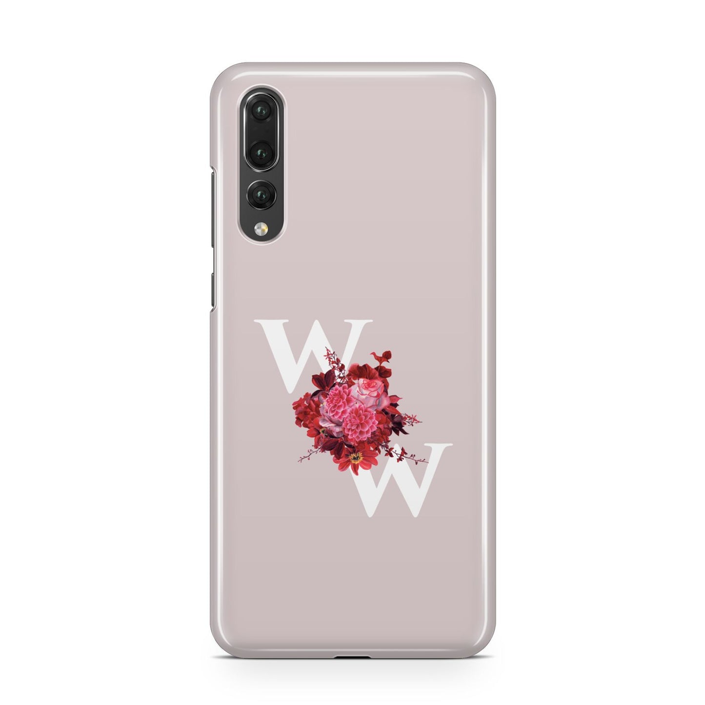 Custom Dual Initial Floral Huawei P20 Pro Phone Case