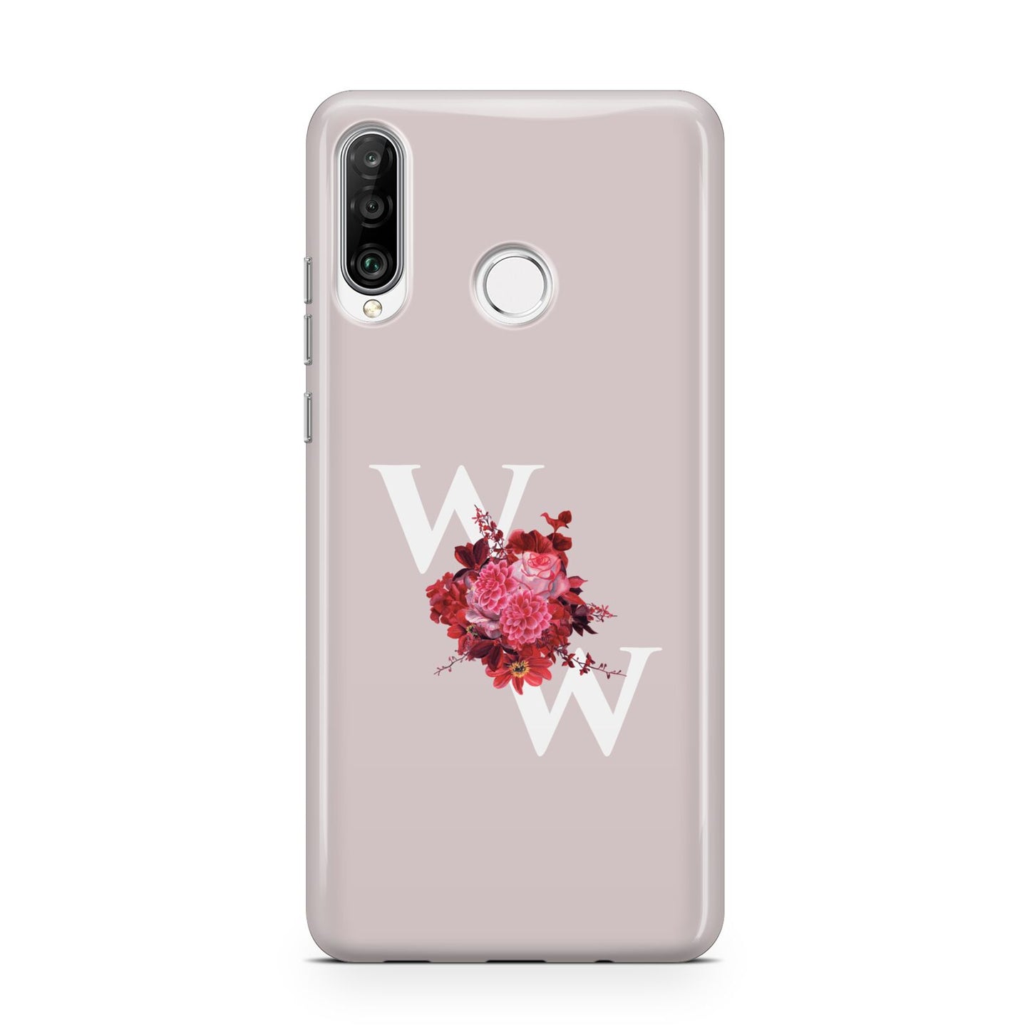 Custom Dual Initial Floral Huawei P30 Lite Phone Case