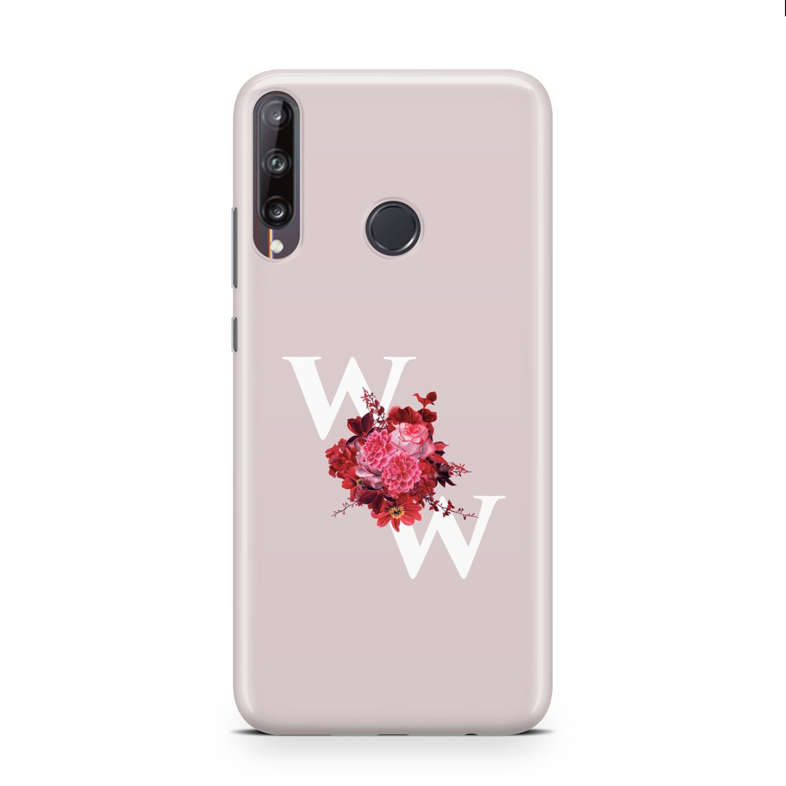 Custom Dual Initial Floral Huawei P40 Lite E Phone Case