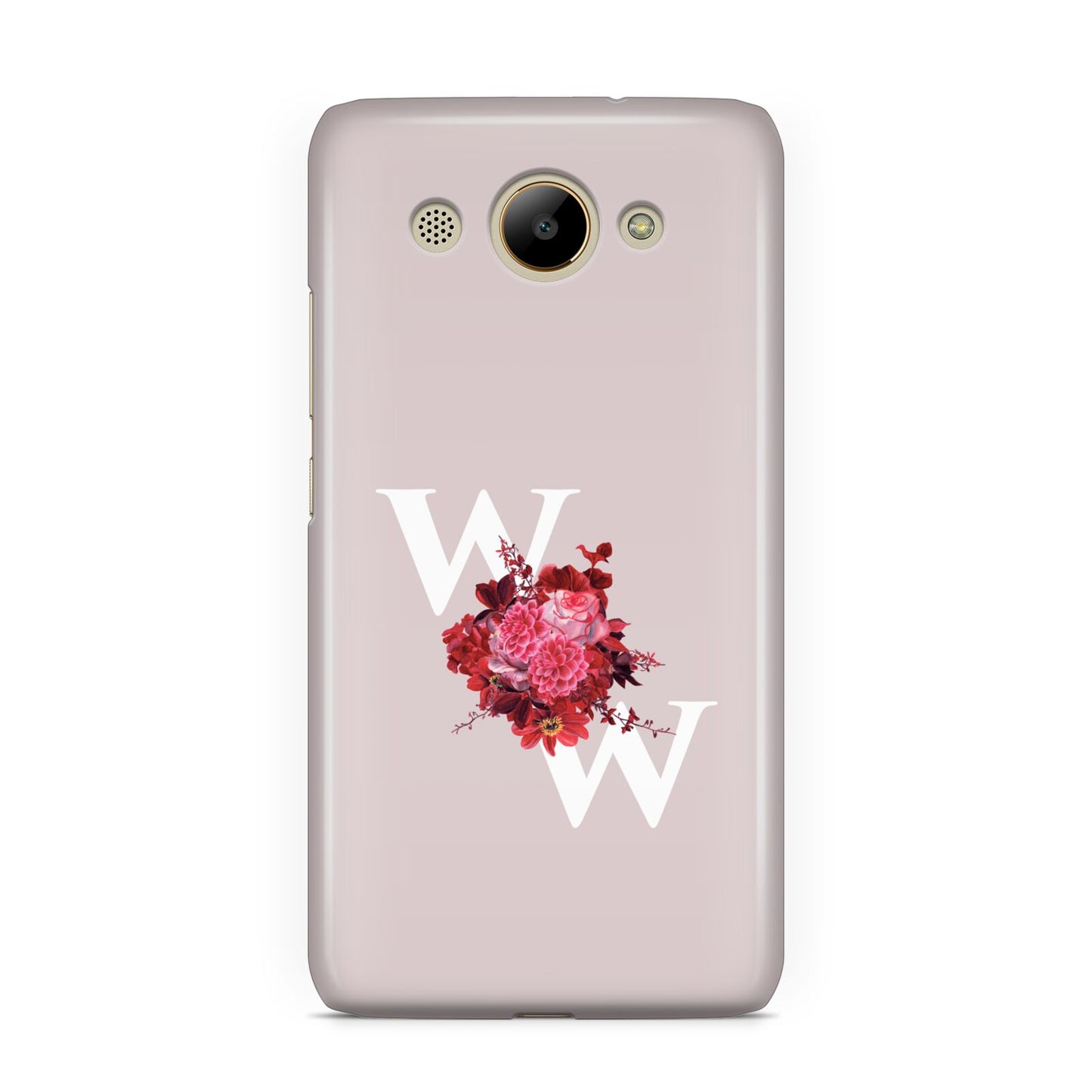 Custom Dual Initial Floral Huawei Y3 2017