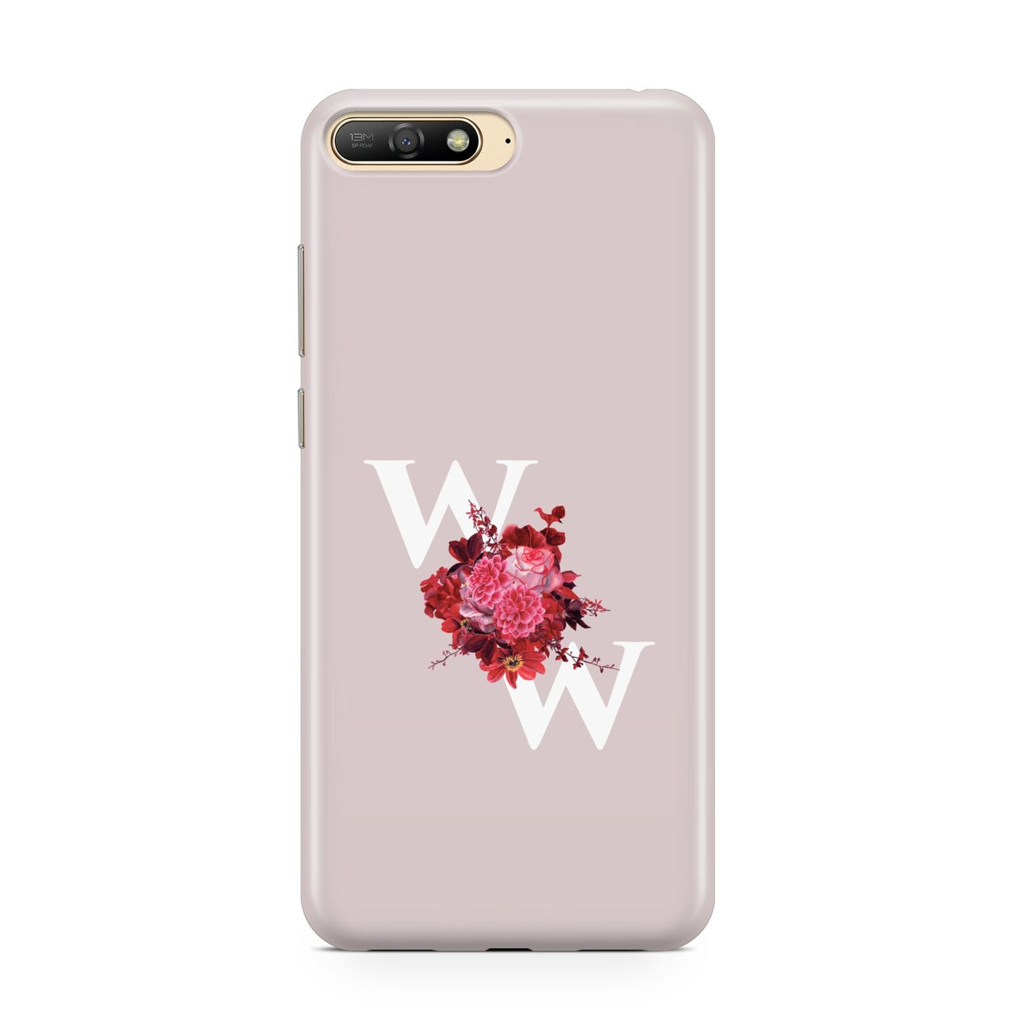 Custom Dual Initial Floral Huawei Y6 2018