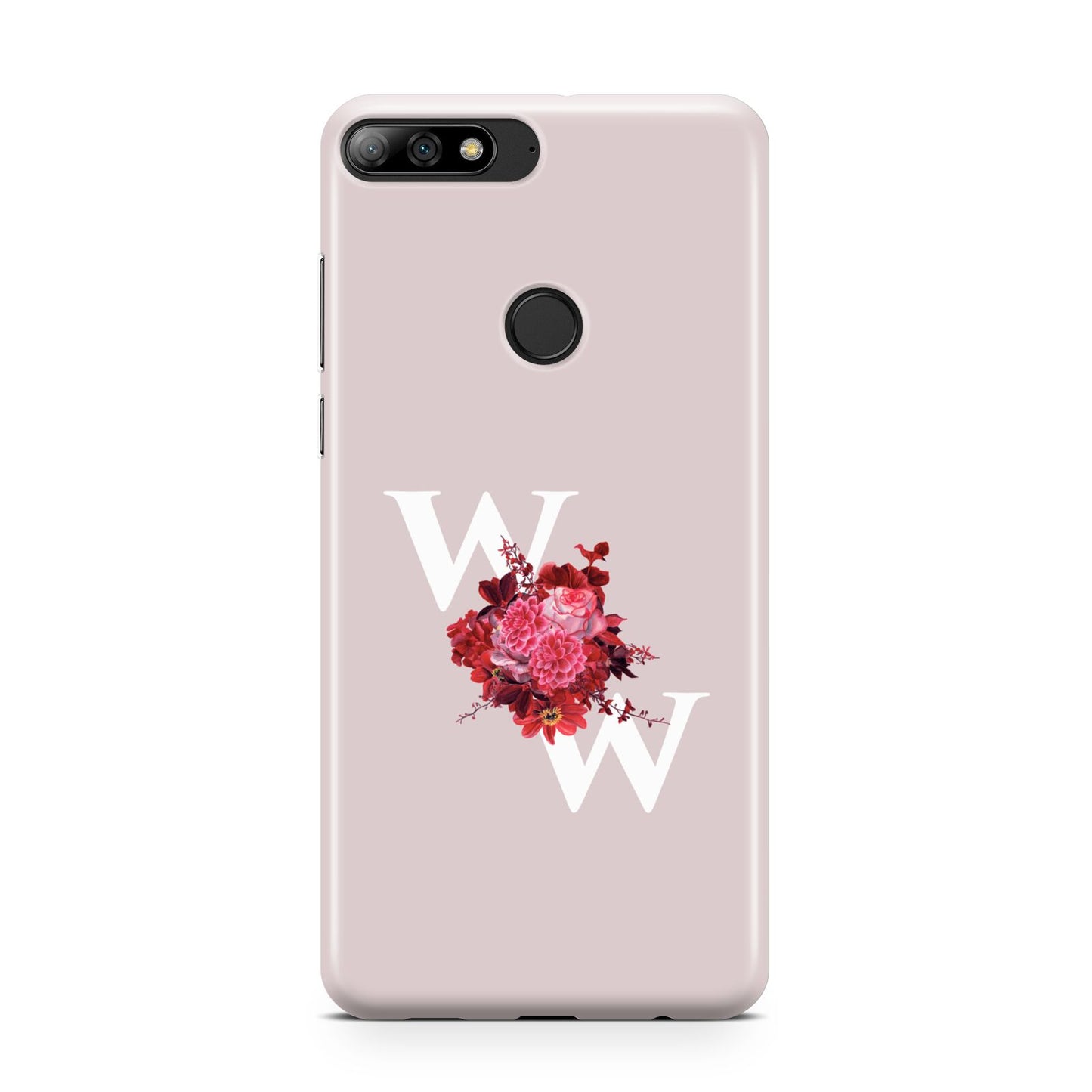 Custom Dual Initial Floral Huawei Y7 2018