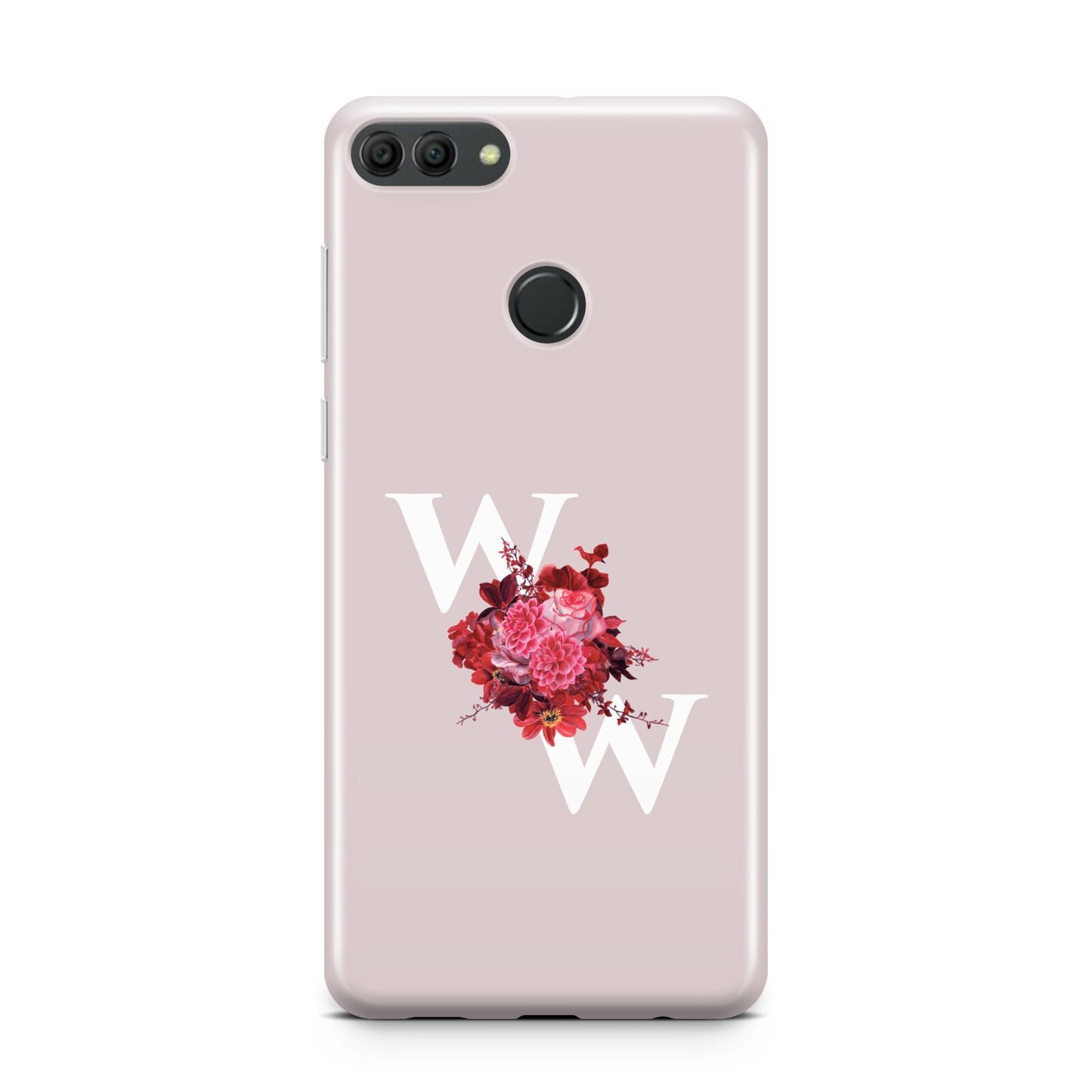 Custom Dual Initial Floral Huawei Y9 2018