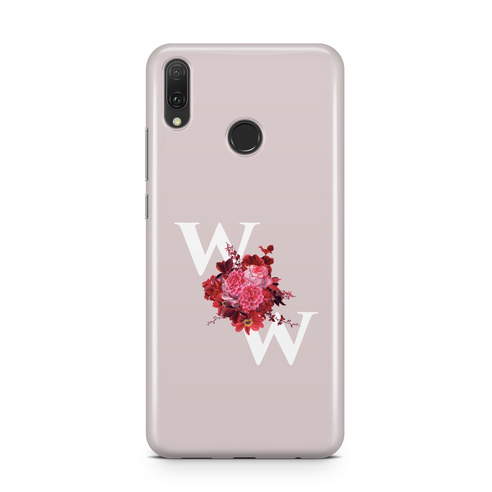 Custom Dual Initial Floral Huawei Y9 2019