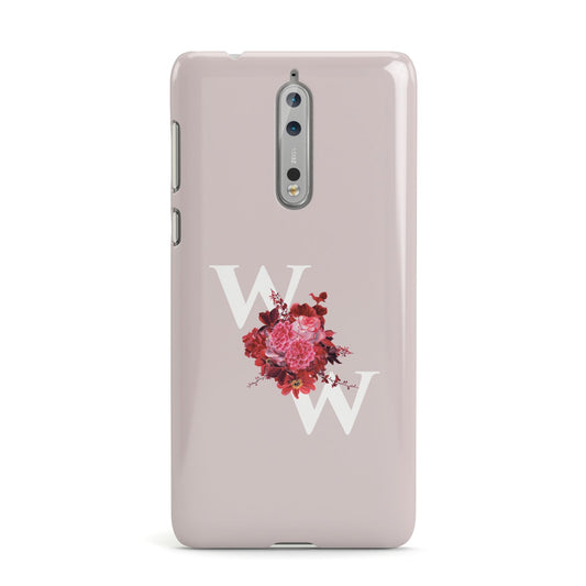 Custom Dual Initial Floral Nokia Case